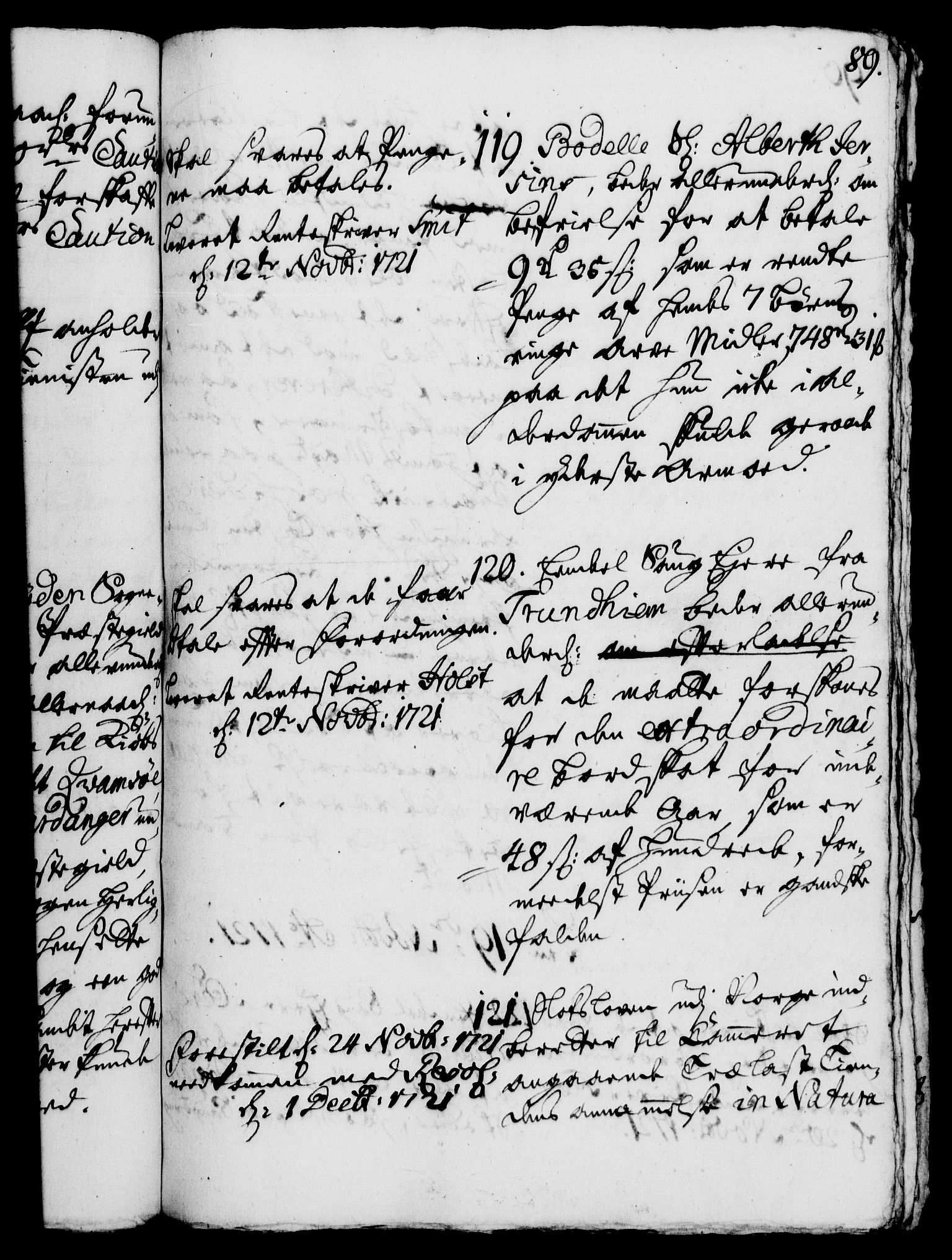 Rentekammeret, Kammerkanselliet, AV/RA-EA-3111/G/Gh/Gha/L0005: Norsk ekstraktmemorialprotokoll (merket RK 53.50), 1721-1723, s. 89