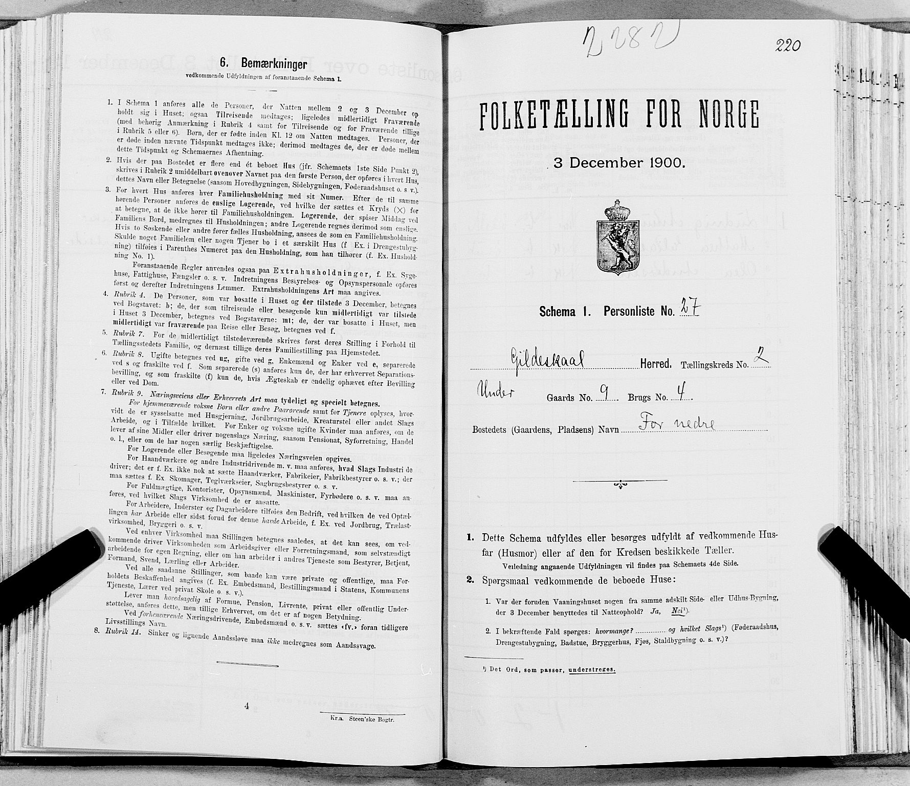 SAT, Folketelling 1900 for 1838 Gildeskål herred, 1900, s. 263