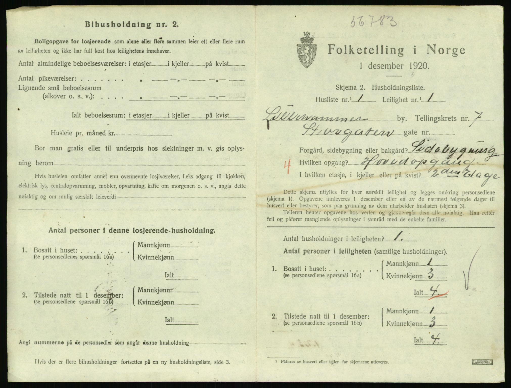 SAH, Folketelling 1920 for 0501 Lillehammer kjøpstad, 1920, s. 2584