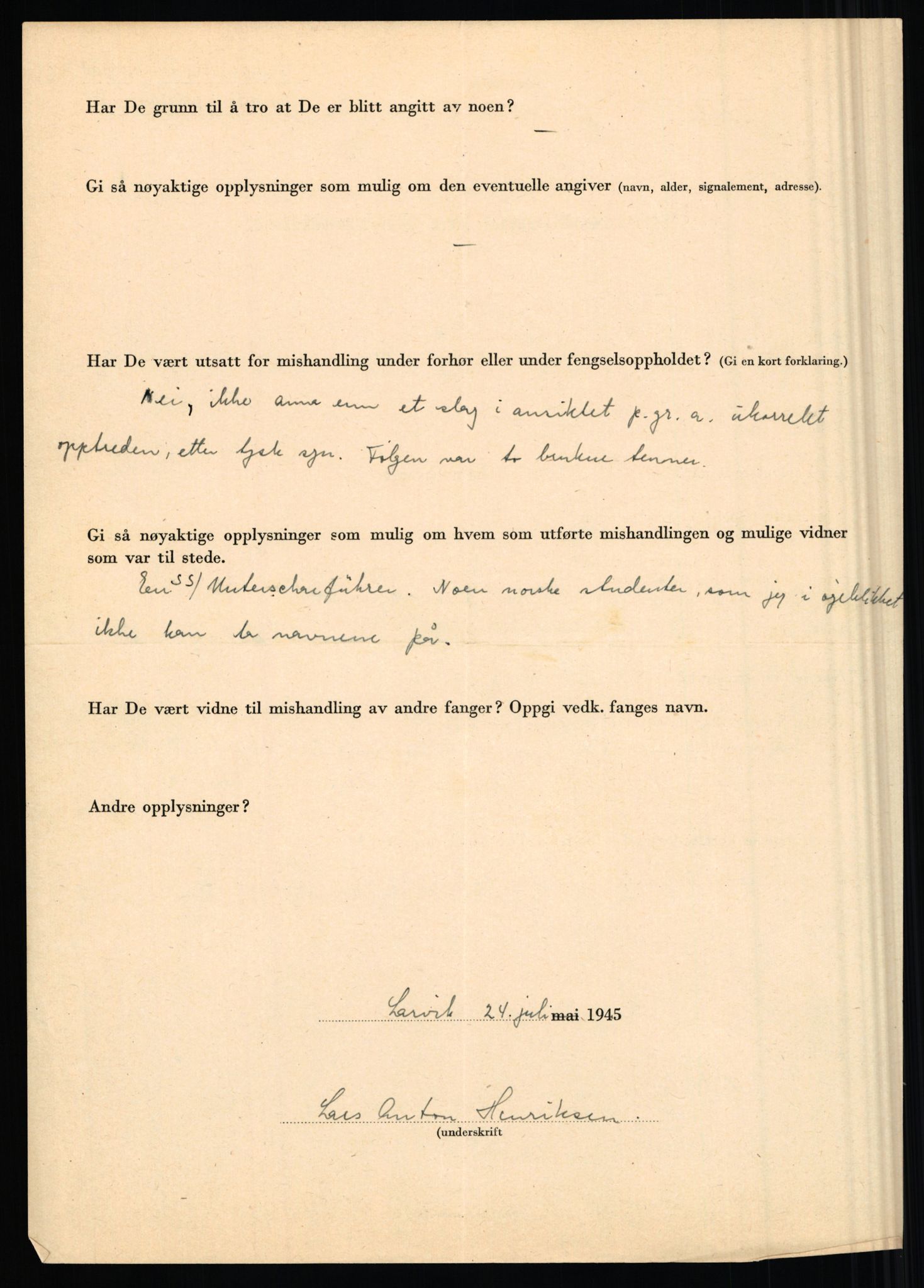 Rikspolitisjefen, AV/RA-S-1560/L/L0007: Heen, Erik C. - Iversen, Trygve, 1940-1945, s. 82