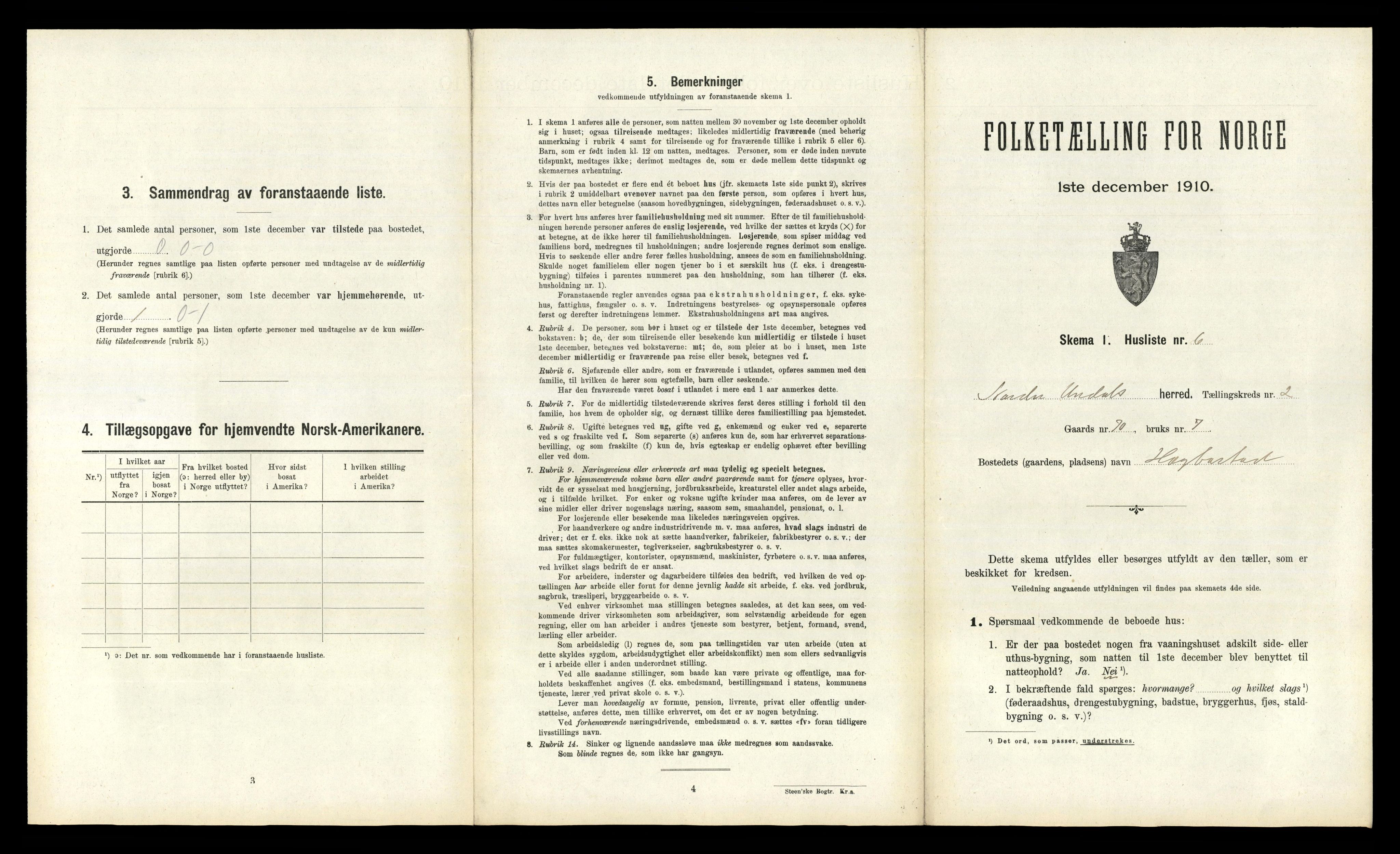 RA, Folketelling 1910 for 1028 Nord-Audnedal herred, 1910, s. 122