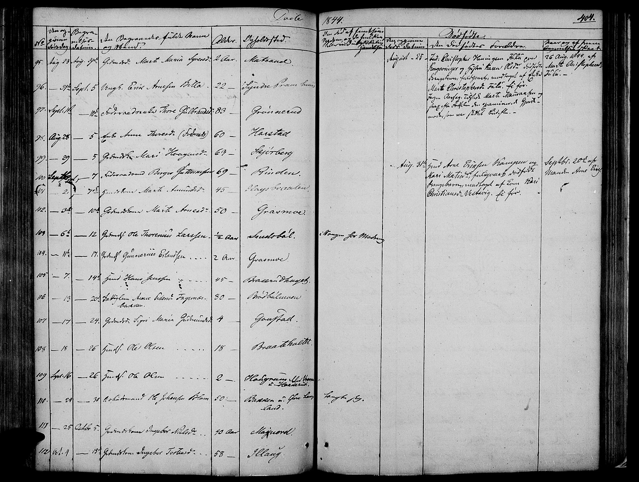 Vinger prestekontor, AV/SAH-PREST-024/H/Ha/Haa/L0008: Ministerialbok nr. 8, 1839-1847, s. 404