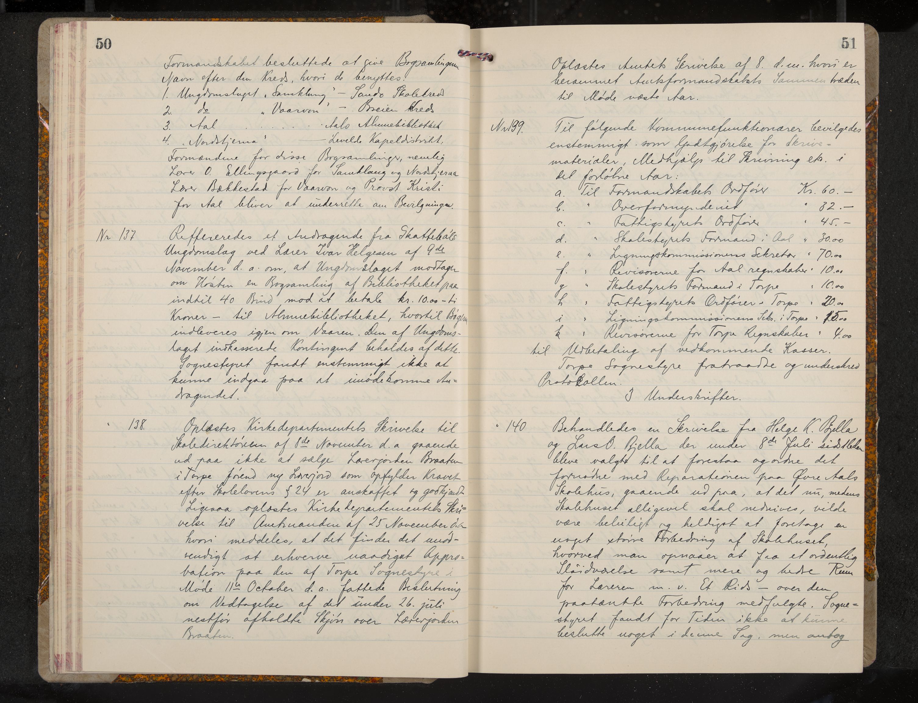Ål formannskap og sentraladministrasjon, IKAK/0619021/A/Aa/L0005: Utskrift av møtebok, 1902-1910, s. 50-51