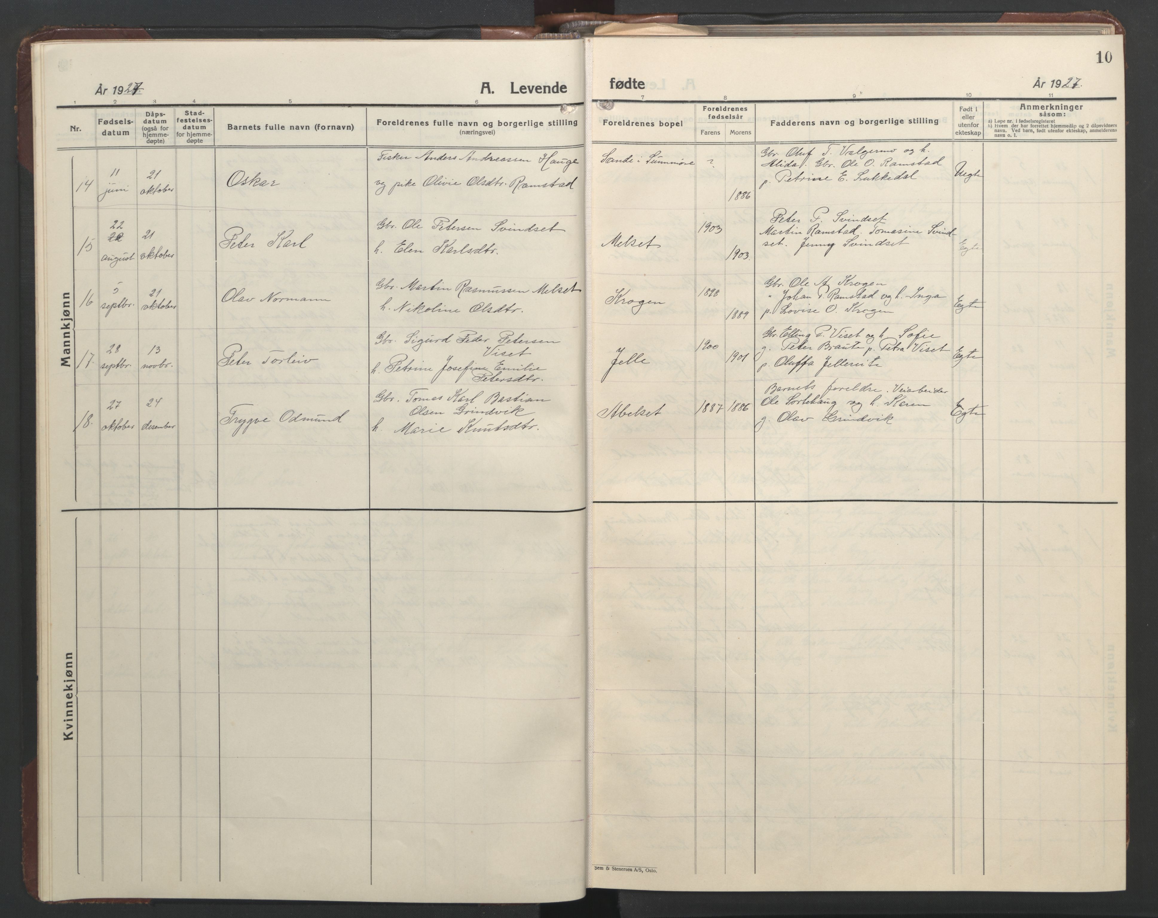 Ministerialprotokoller, klokkerbøker og fødselsregistre - Møre og Romsdal, SAT/A-1454/522/L0329: Klokkerbok nr. 522C08, 1926-1951, s. 10