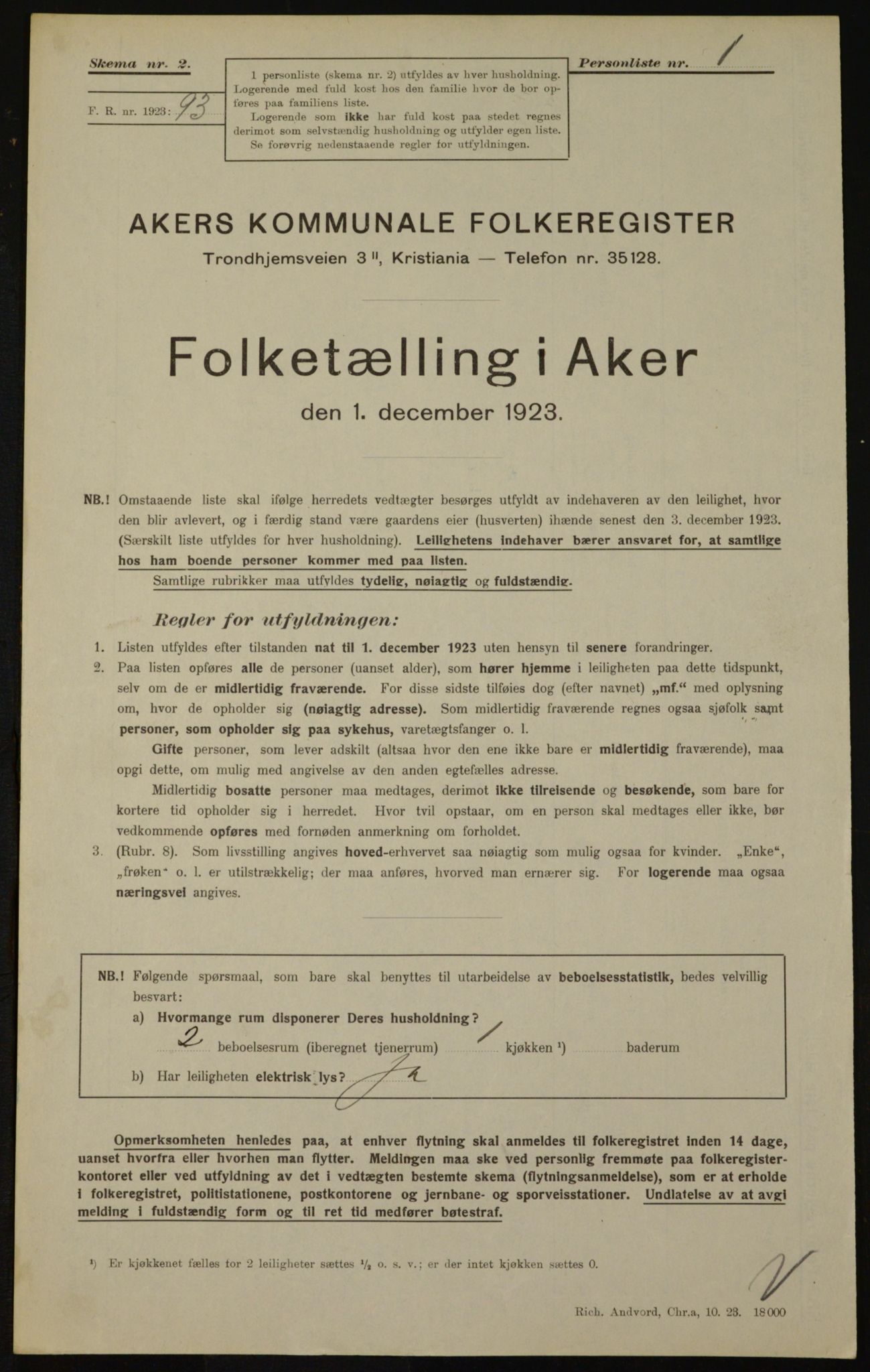 , Kommunal folketelling 1.12.1923 for Aker, 1923, s. 22797