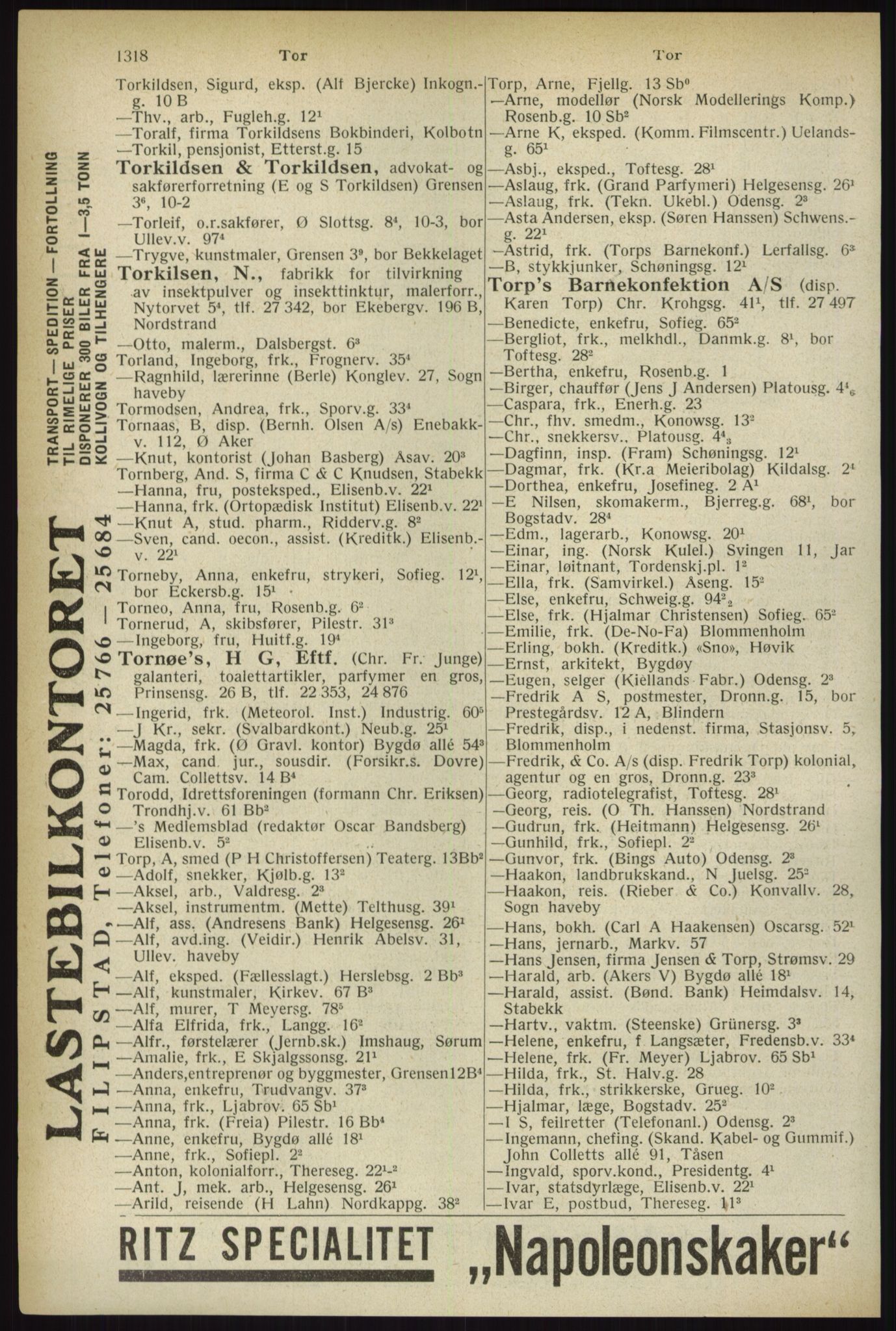 Kristiania/Oslo adressebok, PUBL/-, 1933, s. 1318