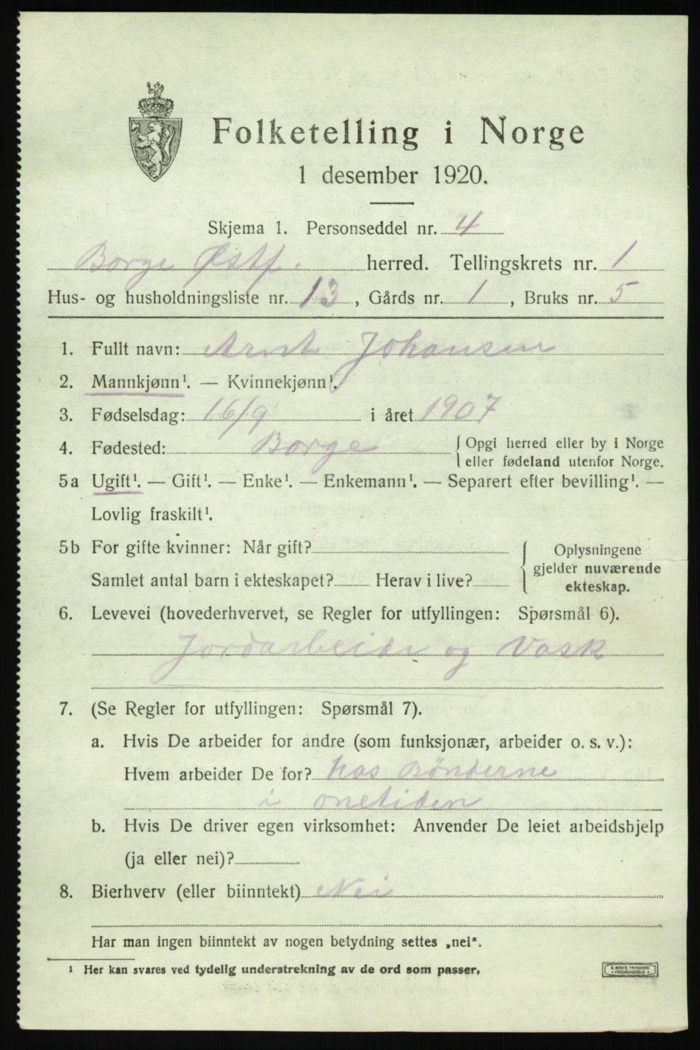 SAO, Folketelling 1920 for 0113 Borge herred, 1920, s. 2025