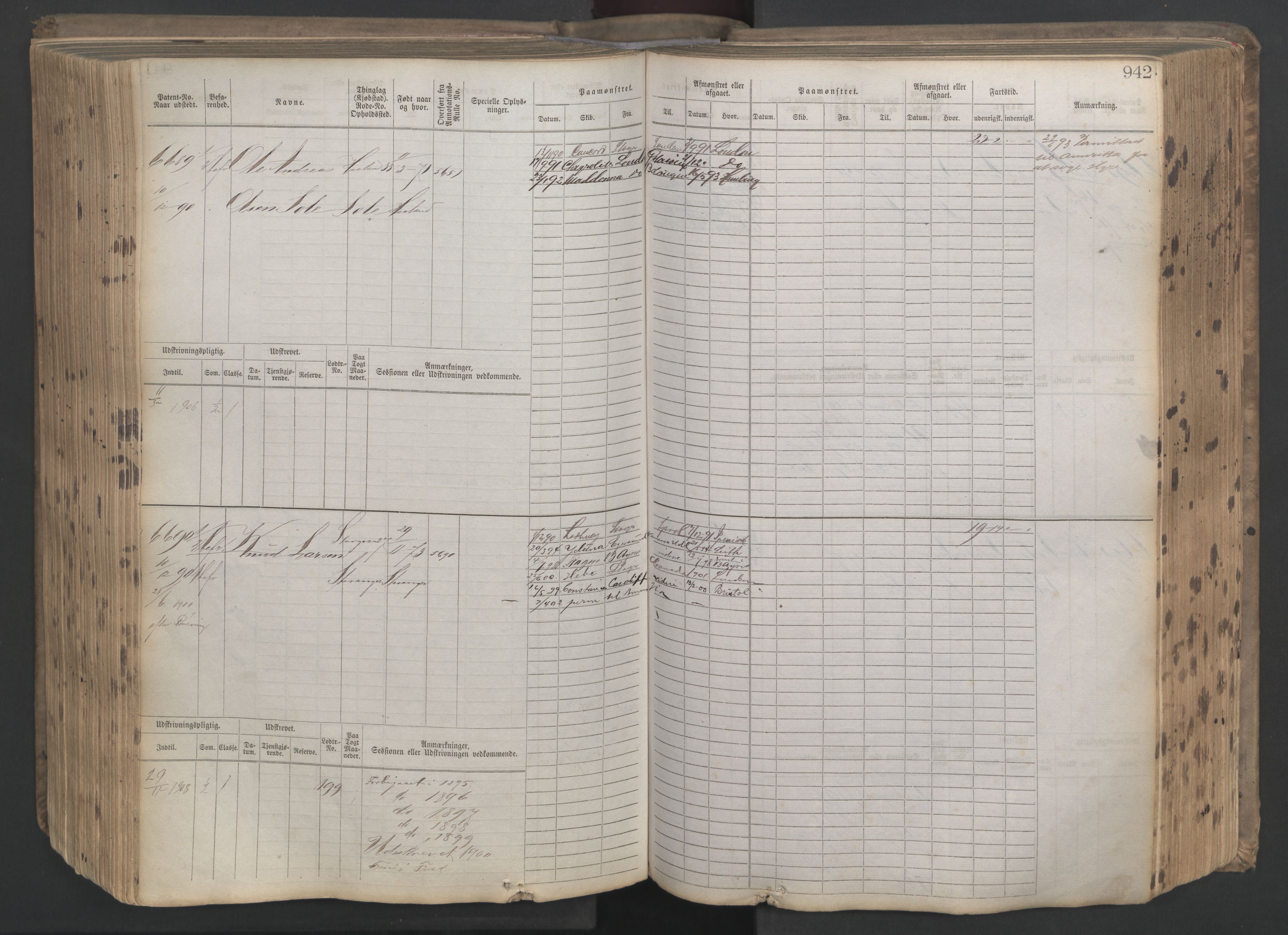 Stavanger sjømannskontor, AV/SAST-A-102006/F/Fb/Fbb/L0021: Sjøfartshovedrulle patnentnr. 6005-7204 (dublett), 1887, s. 347