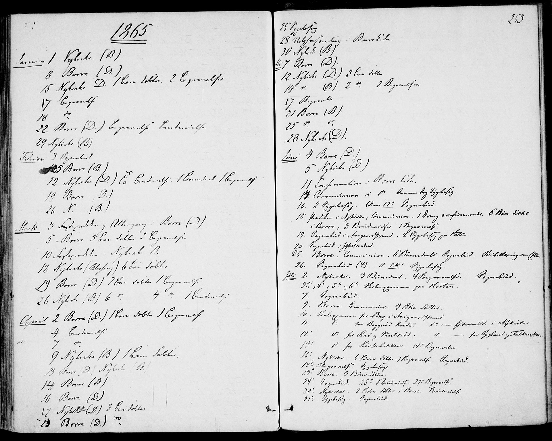 Borre kirkebøker, AV/SAKO-A-338/F/Fa/L0007: Ministerialbok nr. I 7, 1862-1867, s. 253