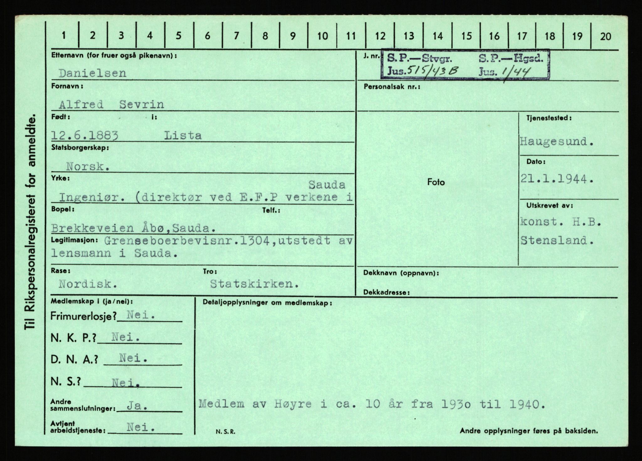 Statspolitiet - Hovedkontoret / Osloavdelingen, AV/RA-S-1329/C/Ca/L0003: Brechan - Eichinger	, 1943-1945, s. 3079