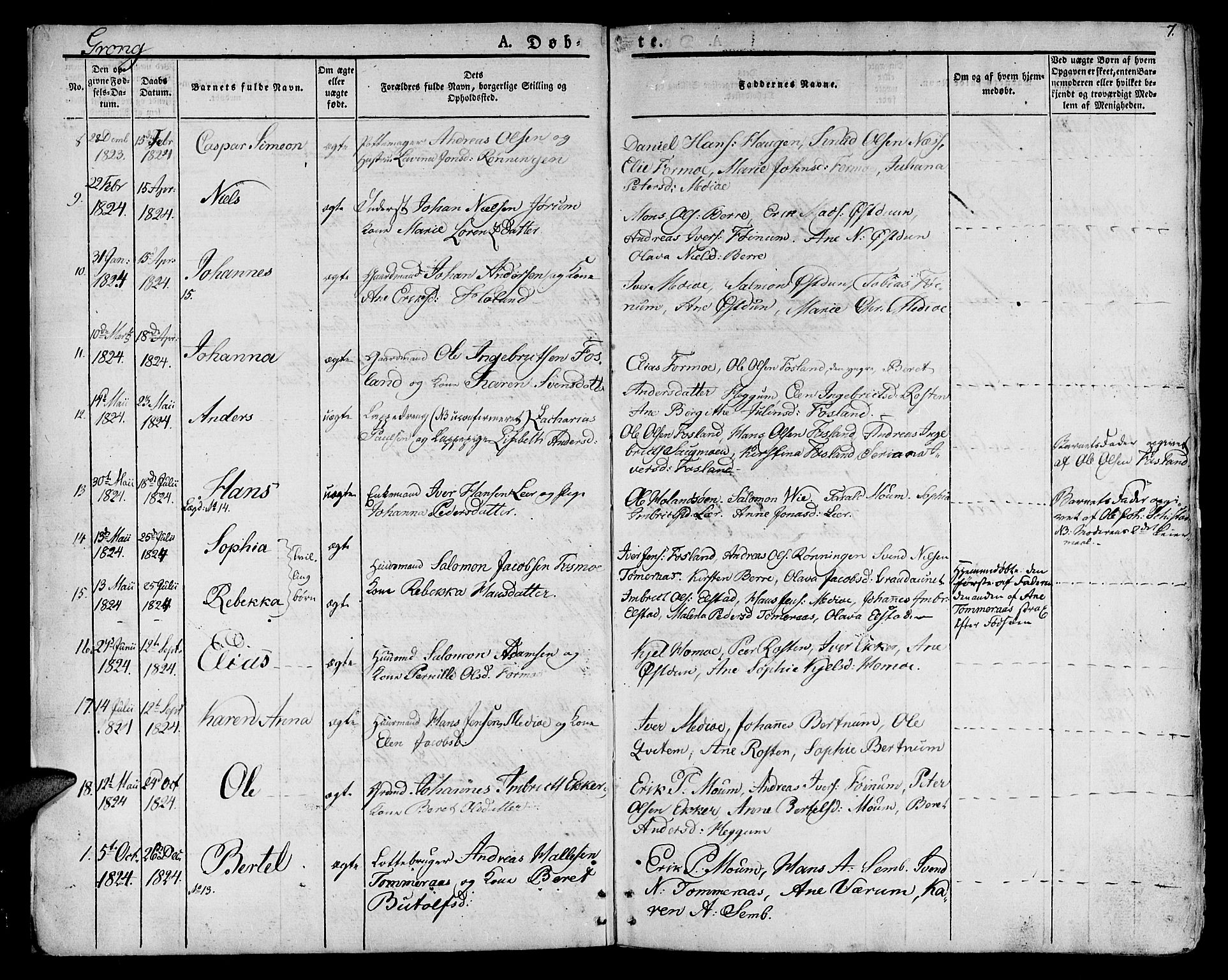 Ministerialprotokoller, klokkerbøker og fødselsregistre - Nord-Trøndelag, SAT/A-1458/758/L0510: Ministerialbok nr. 758A01 /1, 1821-1841, s. 7