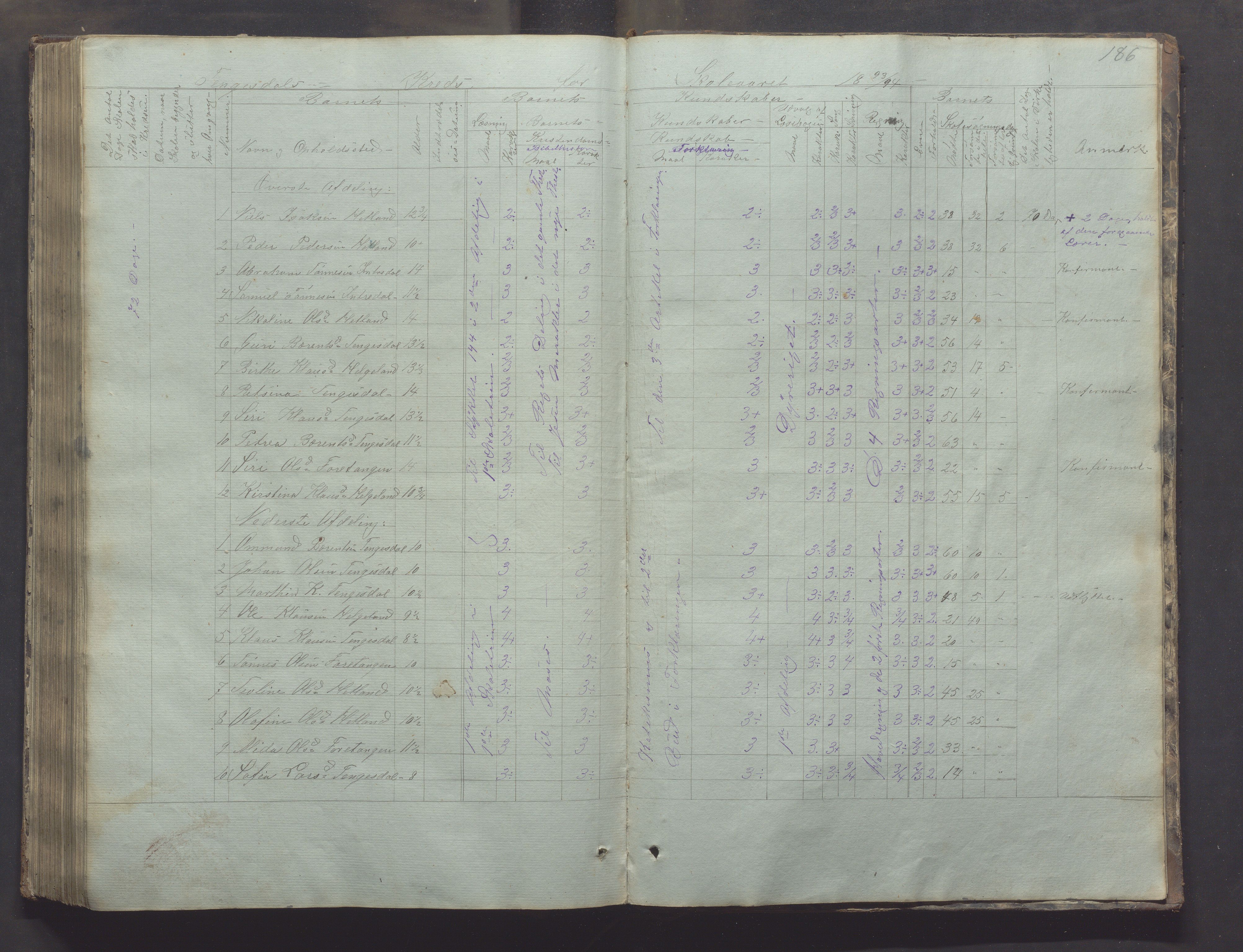 Bjerkreim kommune - Skulestyret, IKAR/K-101539/H/L0002: Skolejournal for vestre skuledistrikt, 1858-1894, s. 185b-186a