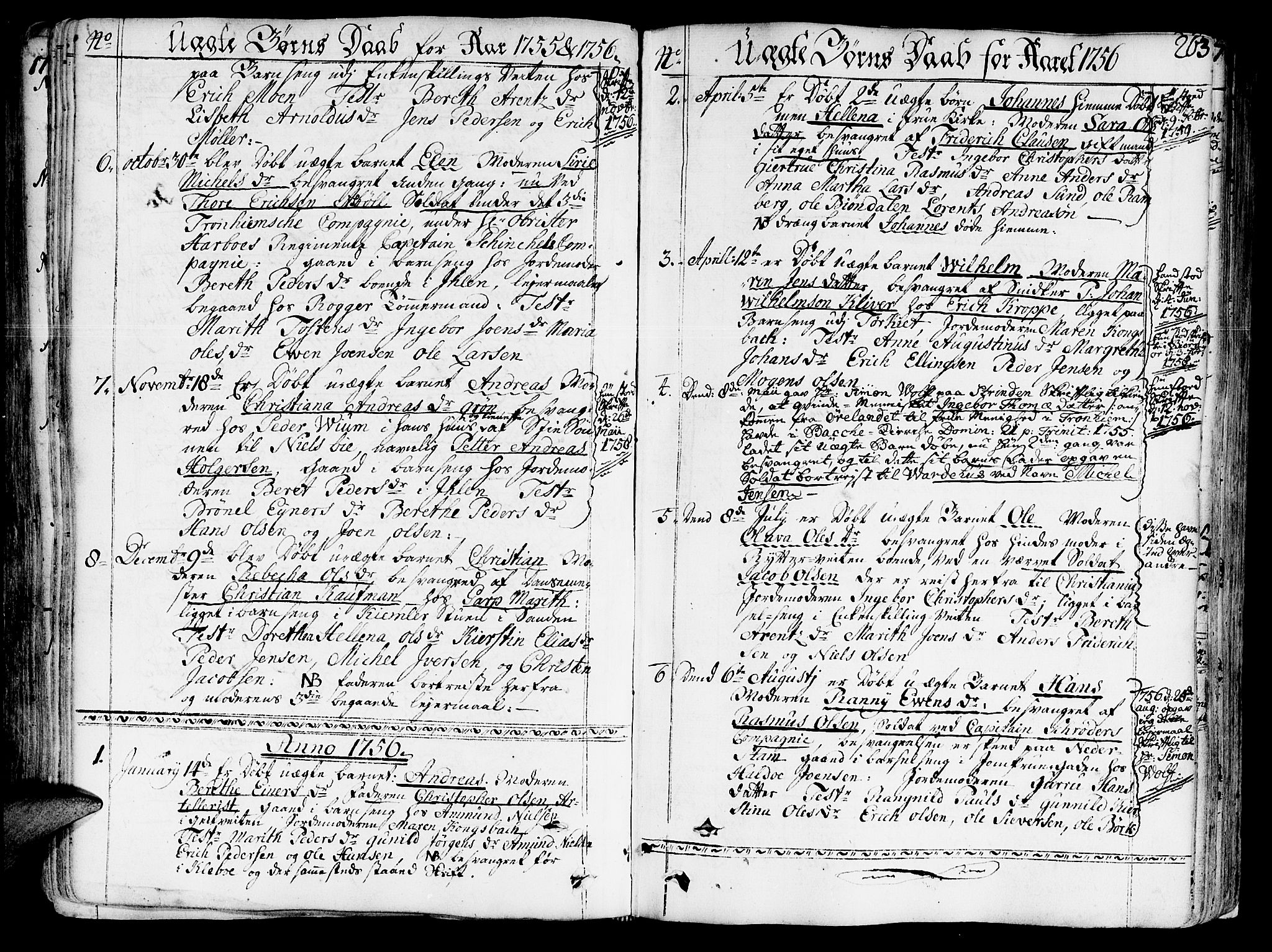 Ministerialprotokoller, klokkerbøker og fødselsregistre - Sør-Trøndelag, SAT/A-1456/602/L0103: Ministerialbok nr. 602A01, 1732-1774, s. 263