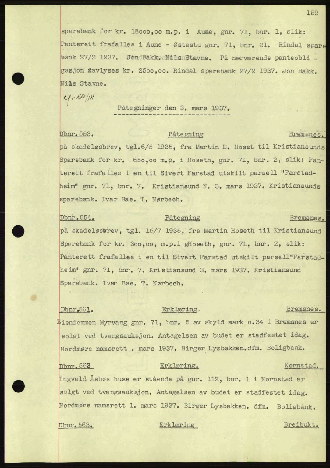 Nordmøre sorenskriveri, SAT/A-4132/1/2/2Ca: Pantebok nr. C80, 1936-1939, Dagboknr: 553/1937