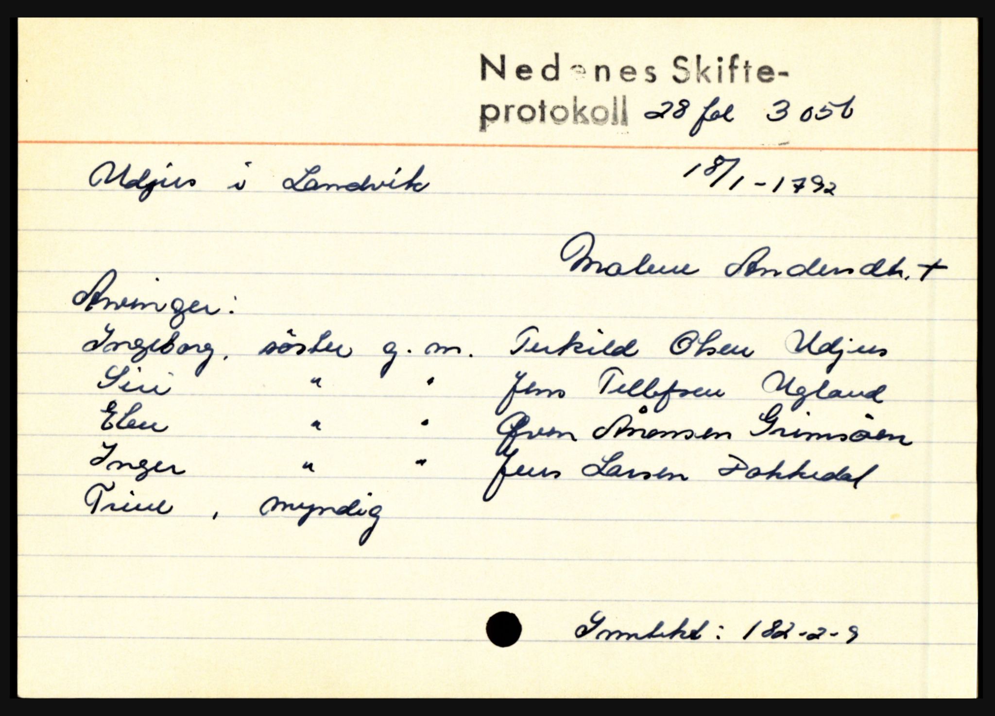 Nedenes sorenskriveri før 1824, AV/SAK-1221-0007/H, s. 31993