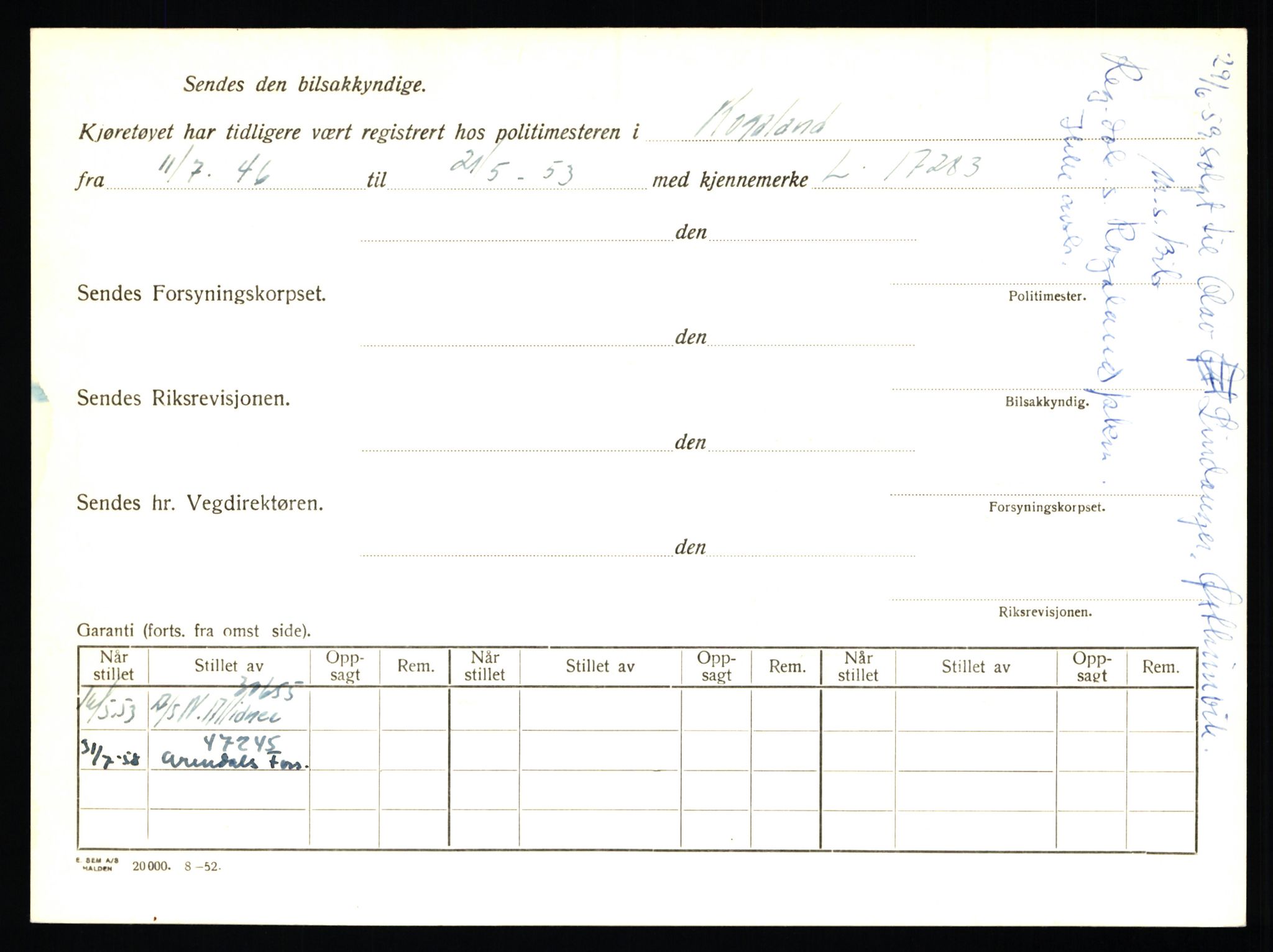 Stavanger trafikkstasjon, AV/SAST-A-101942/0/F/L0040: L-22800 - L-23999, 1930-1971, s. 2238