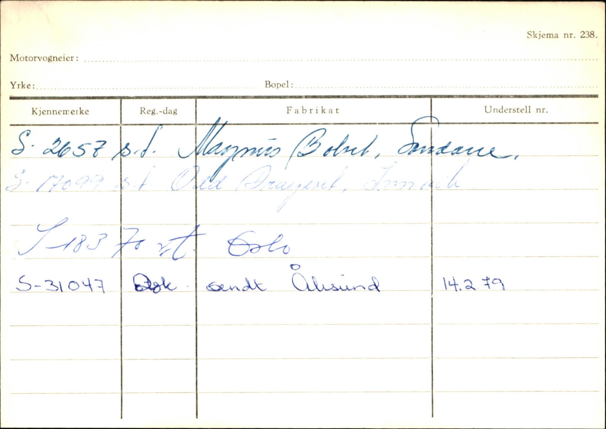 Statens vegvesen, Sogn og Fjordane vegkontor, AV/SAB-A-5301/4/F/L0131: Eigarregister Høyanger P-Å. Stryn S-Å, 1945-1975, s. 2410