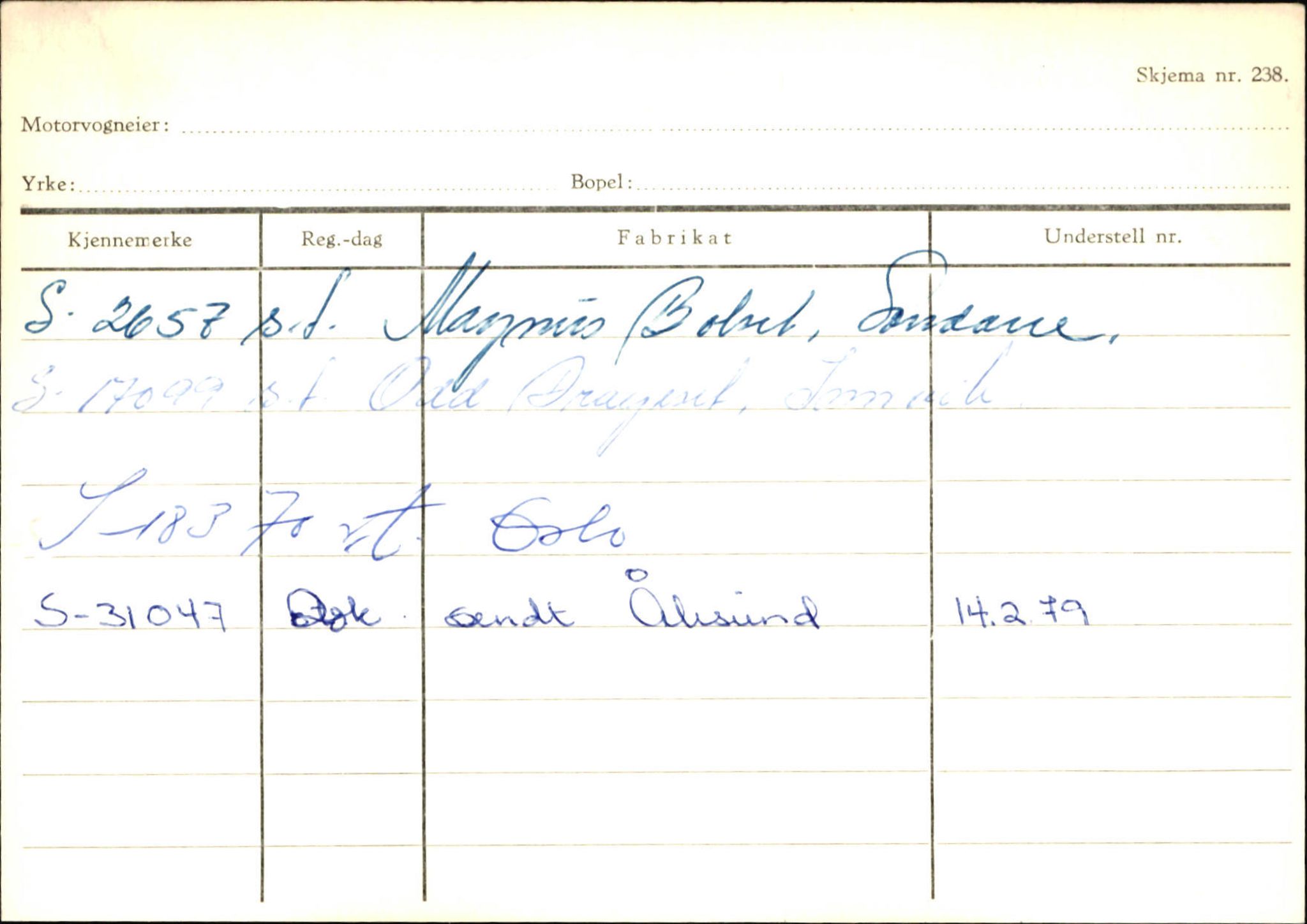 Statens vegvesen, Sogn og Fjordane vegkontor, SAB/A-5301/4/F/L0131: Eigarregister Høyanger P-Å. Stryn S-Å, 1945-1975, s. 2410