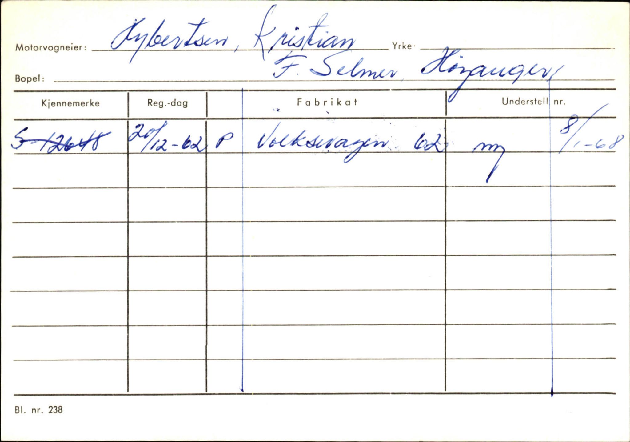 Statens vegvesen, Sogn og Fjordane vegkontor, SAB/A-5301/4/F/L0130: Eigarregister Eid T-Å. Høyanger A-O, 1945-1975, s. 1548