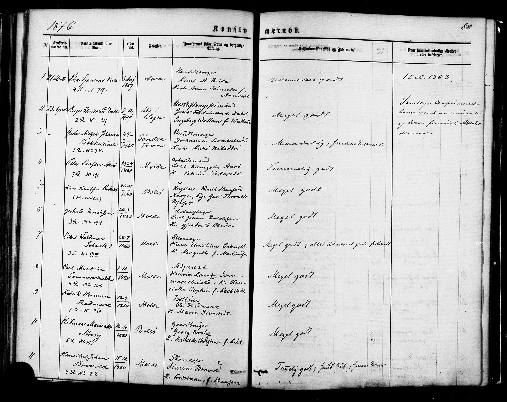 Ministerialprotokoller, klokkerbøker og fødselsregistre - Møre og Romsdal, AV/SAT-A-1454/558/L0691: Ministerialbok nr. 558A05, 1873-1886, s. 80