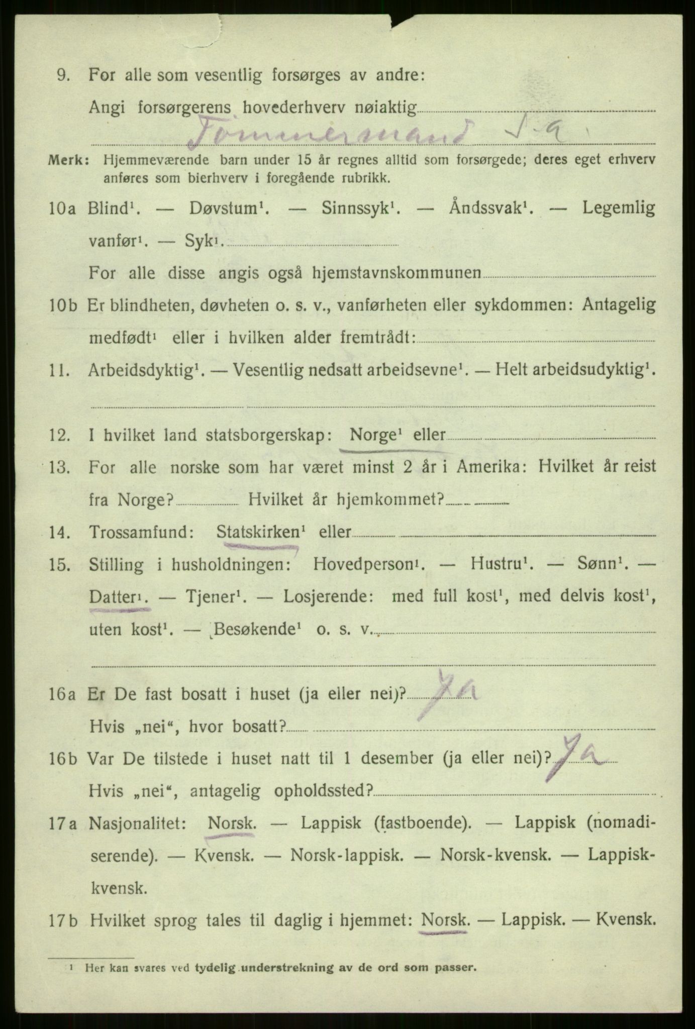 SATØ, Folketelling 1920 for 1929 Berg herred, 1920, s. 2427