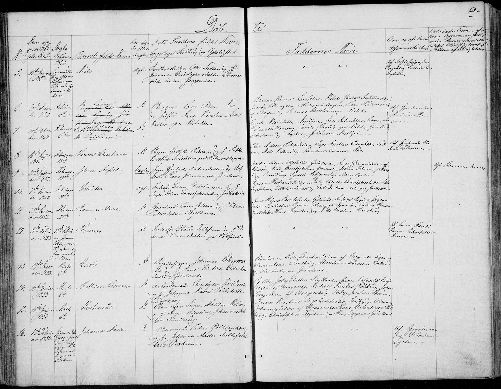 Skoger kirkebøker, SAKO/A-59/F/Fa/L0003: Ministerialbok nr. I 3, 1842-1861, s. 68