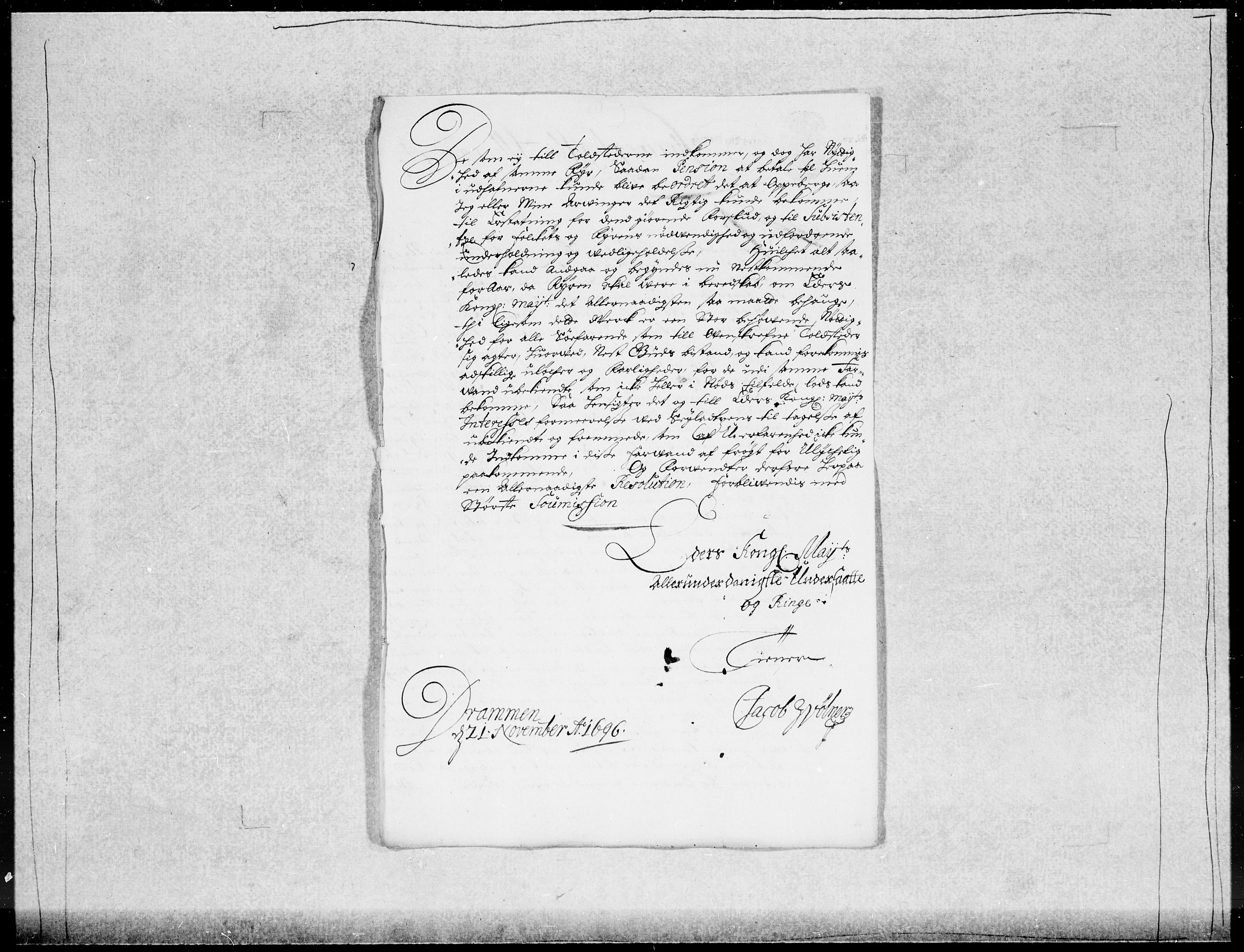 Danske Kanselli 1572-1799, AV/RA-EA-3023/F/Fc/Fcc/Fcca/L0047: Norske innlegg 1572-1799, 1695-1697, s. 236