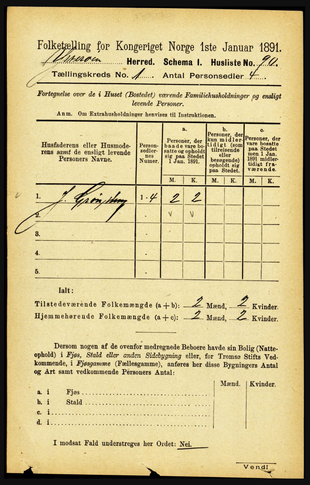 RA, Folketelling 1891 for 1722 Ytterøy herred, 1891, s. 102