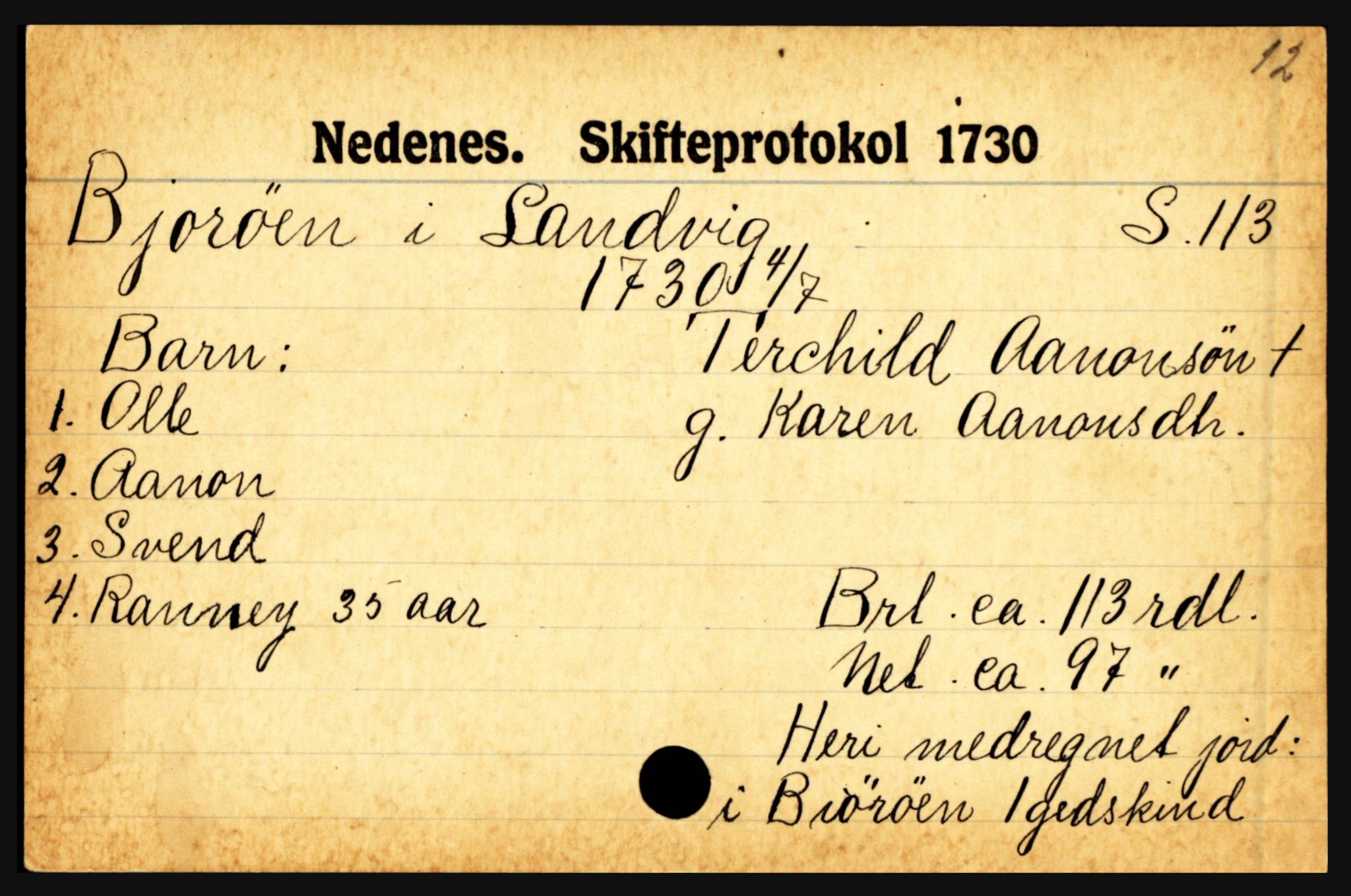 Nedenes sorenskriveri før 1824, AV/SAK-1221-0007/H, s. 2867