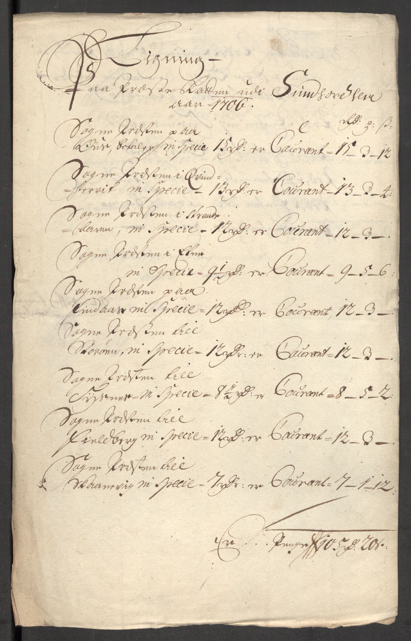 Rentekammeret inntil 1814, Reviderte regnskaper, Fogderegnskap, RA/EA-4092/R48/L2984: Fogderegnskap Sunnhordland og Hardanger, 1706-1707, s. 117