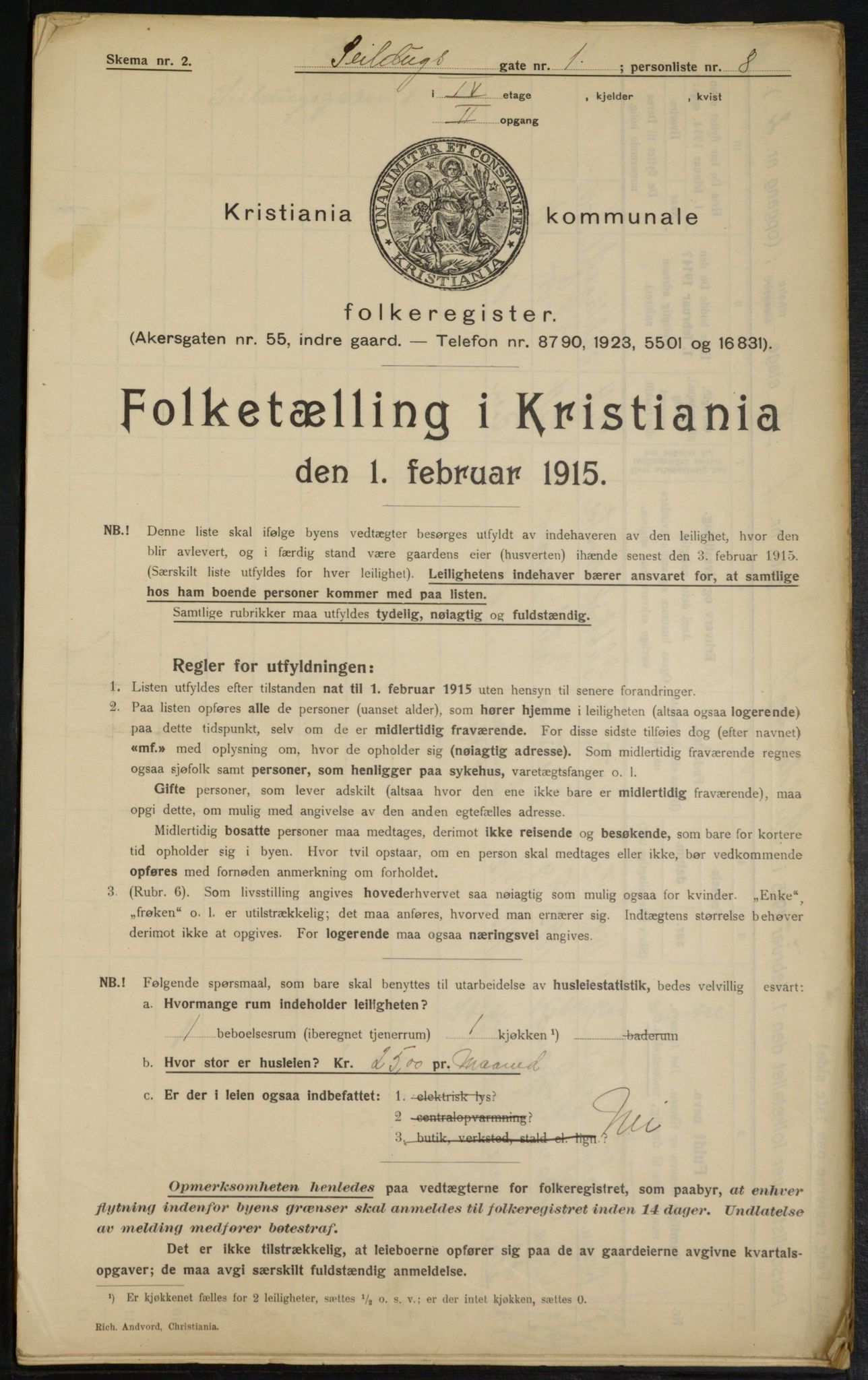 OBA, Kommunal folketelling 1.2.1915 for Kristiania, 1915, s. 93590