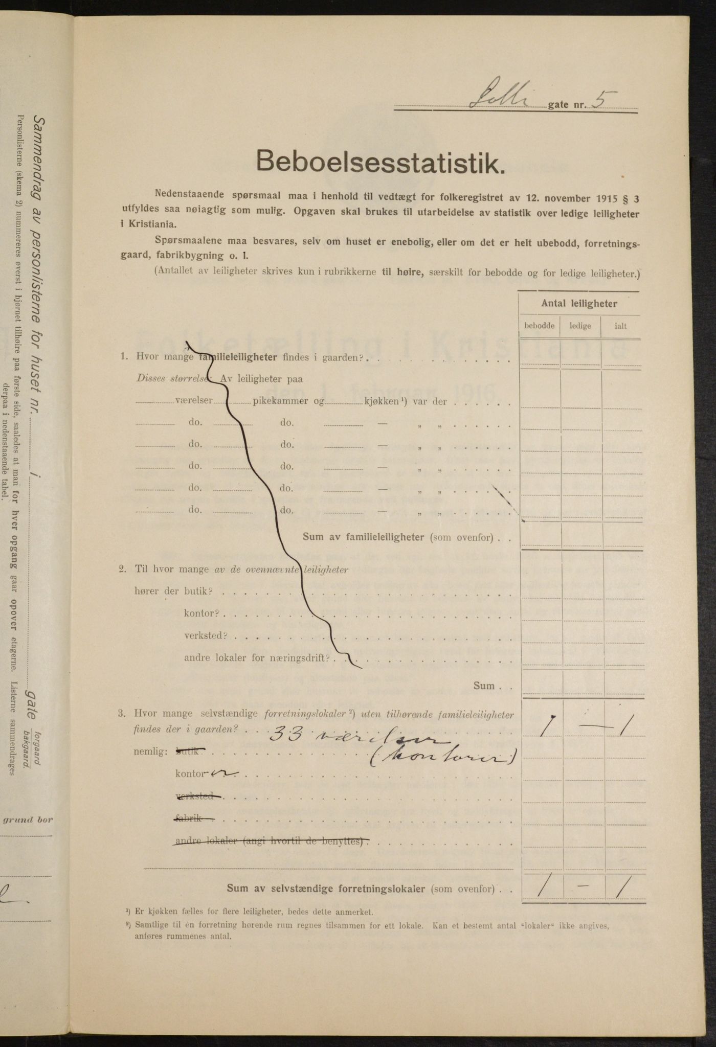 OBA, Kommunal folketelling 1.2.1916 for Kristiania, 1916, s. 102195