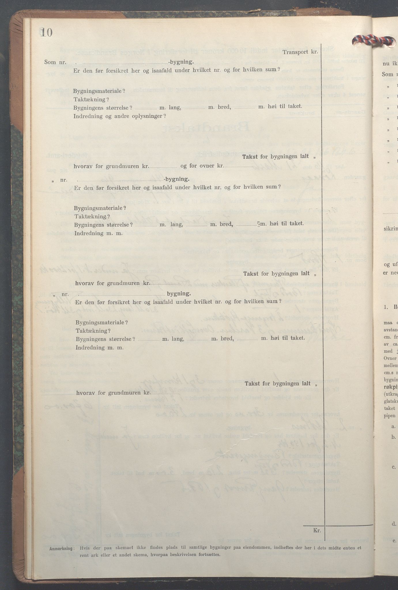 Lensmennene i Aker, OBA/A-10133/F/Fc/L0017: Branntakstprotokoll, 1916-1921, s. 10