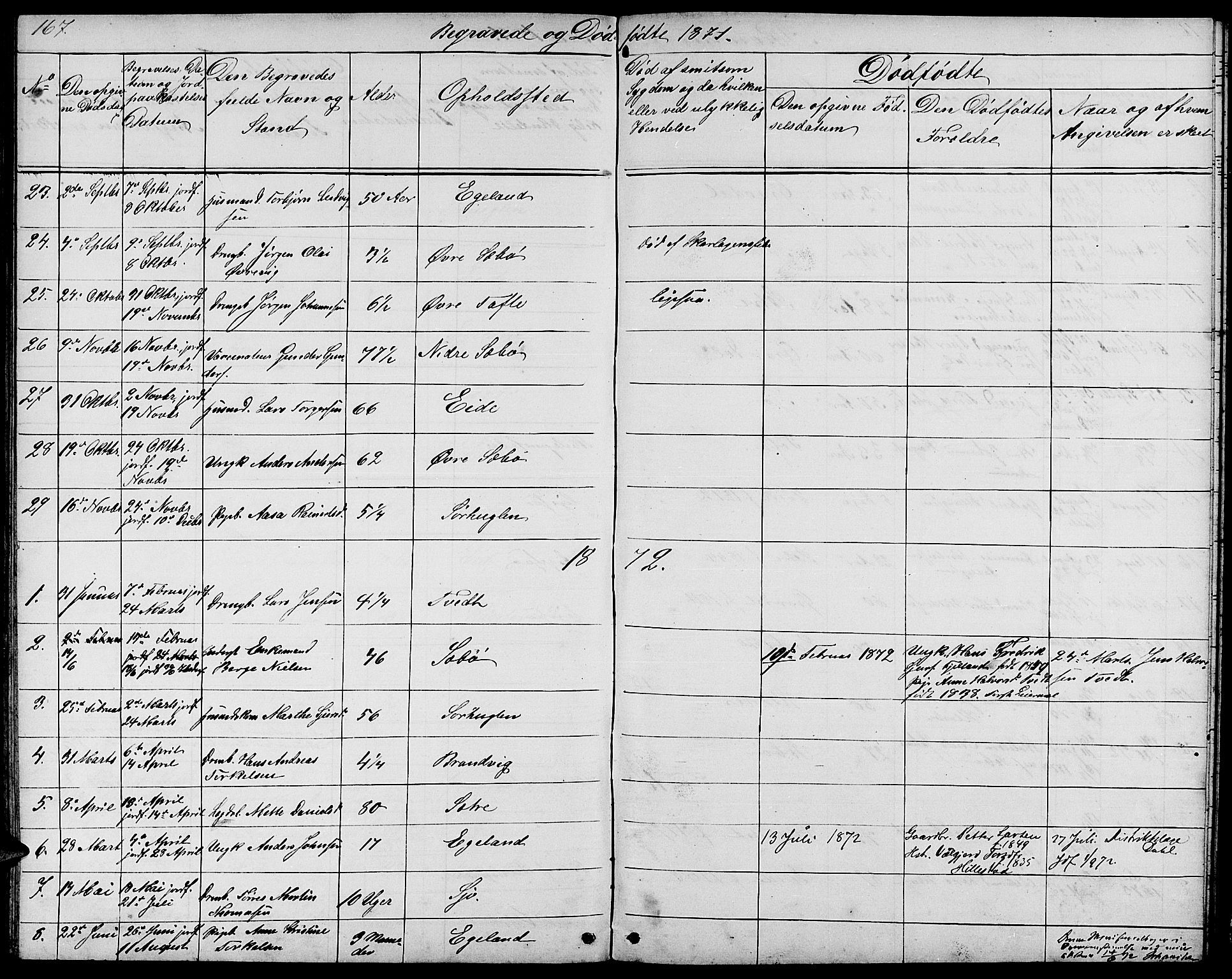 Fjelberg sokneprestembete, AV/SAB-A-75201/H/Hab: Klokkerbok nr. B 3, 1868-1888, s. 167