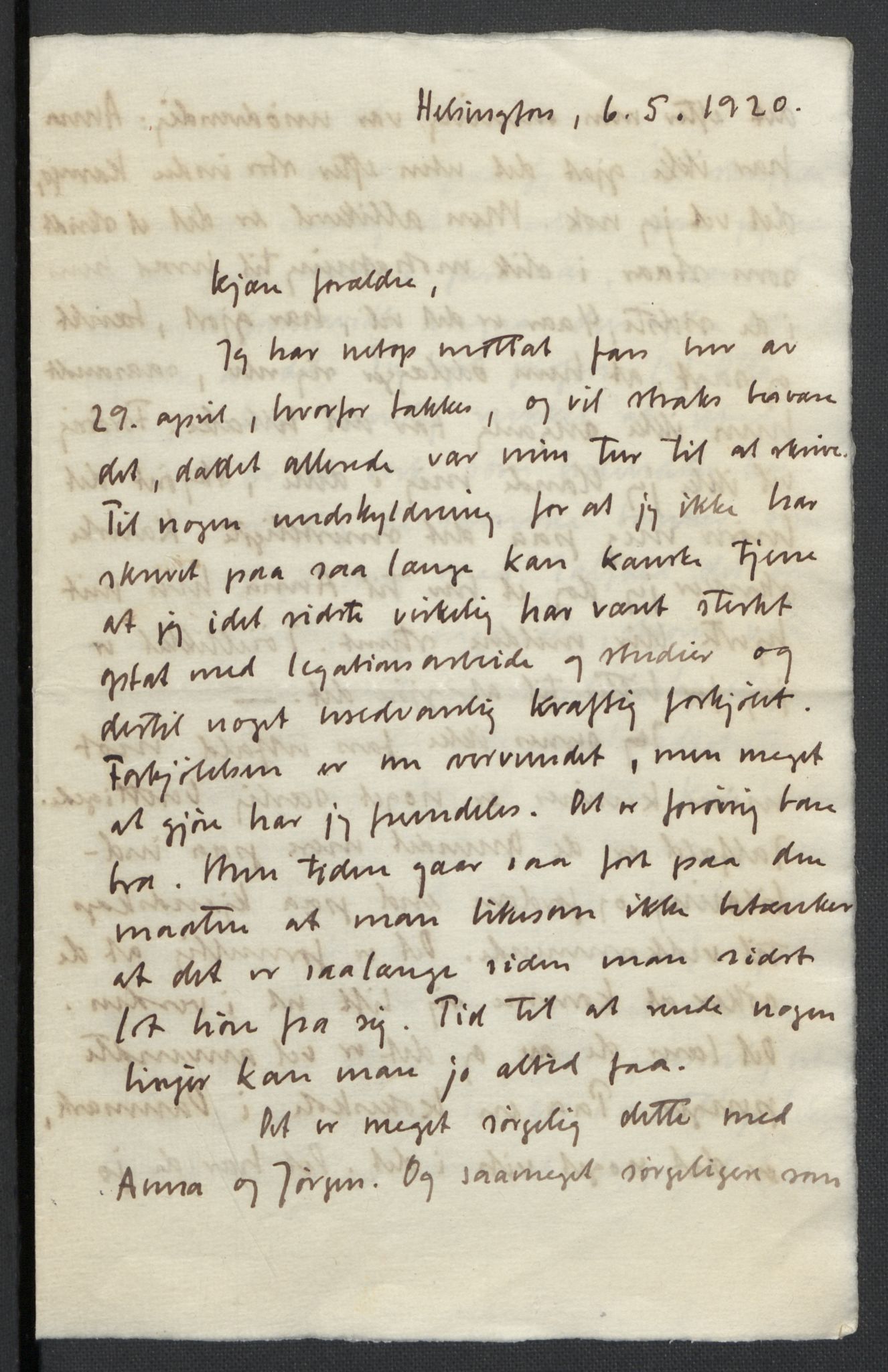 Quisling, Vidkun, RA/PA-0750/K/L0001: Brev til og fra Vidkun Quisling samt til og fra andre medlemmer av familien Quisling + karakterbøker, 1894-1929, s. 139