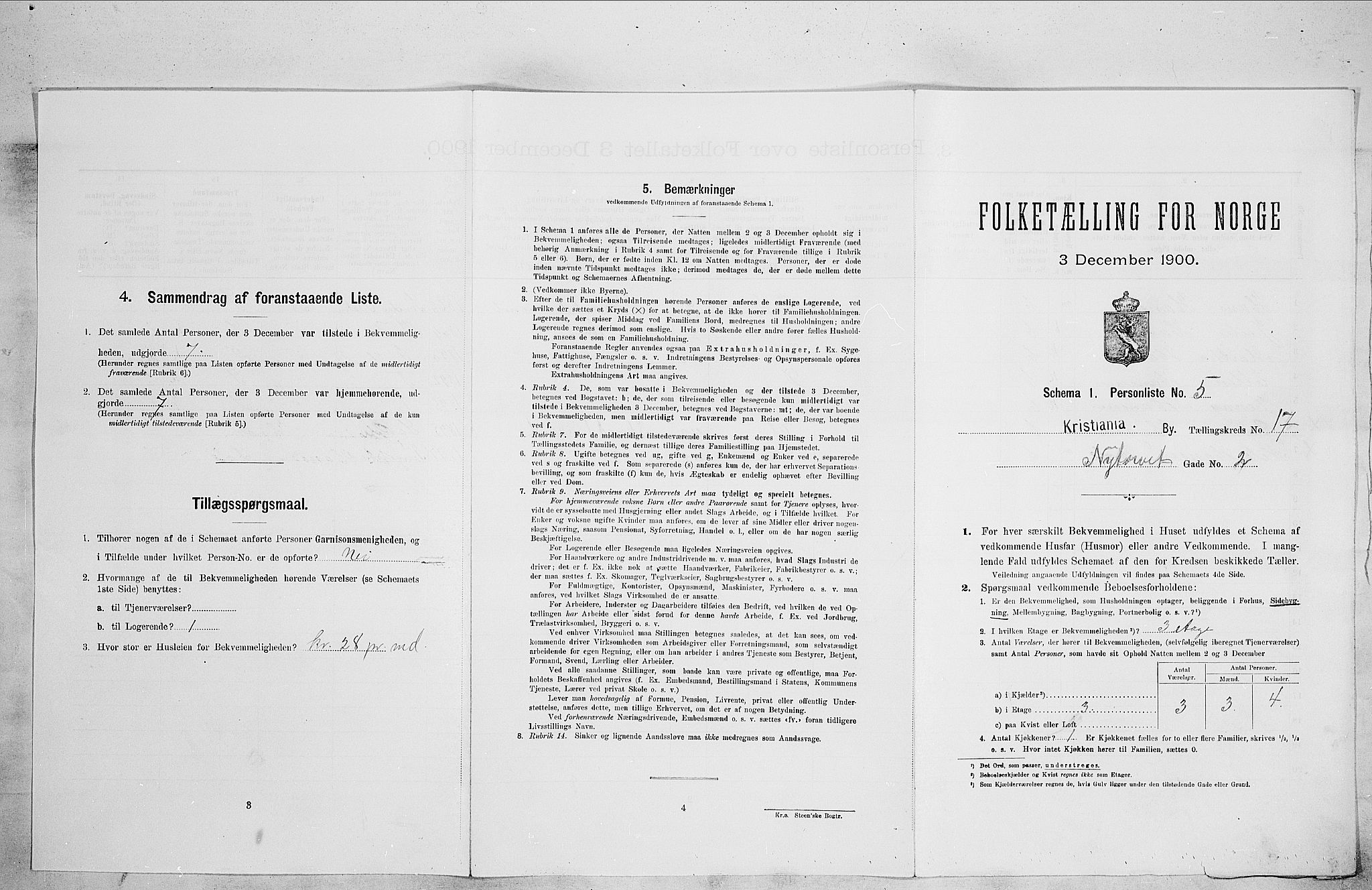 SAO, Folketelling 1900 for 0301 Kristiania kjøpstad, 1900, s. 67052