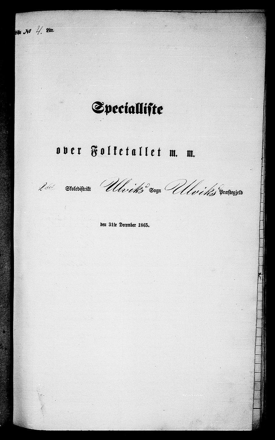 RA, Folketelling 1865 for 1233P Ulvik prestegjeld, 1865, s. 52