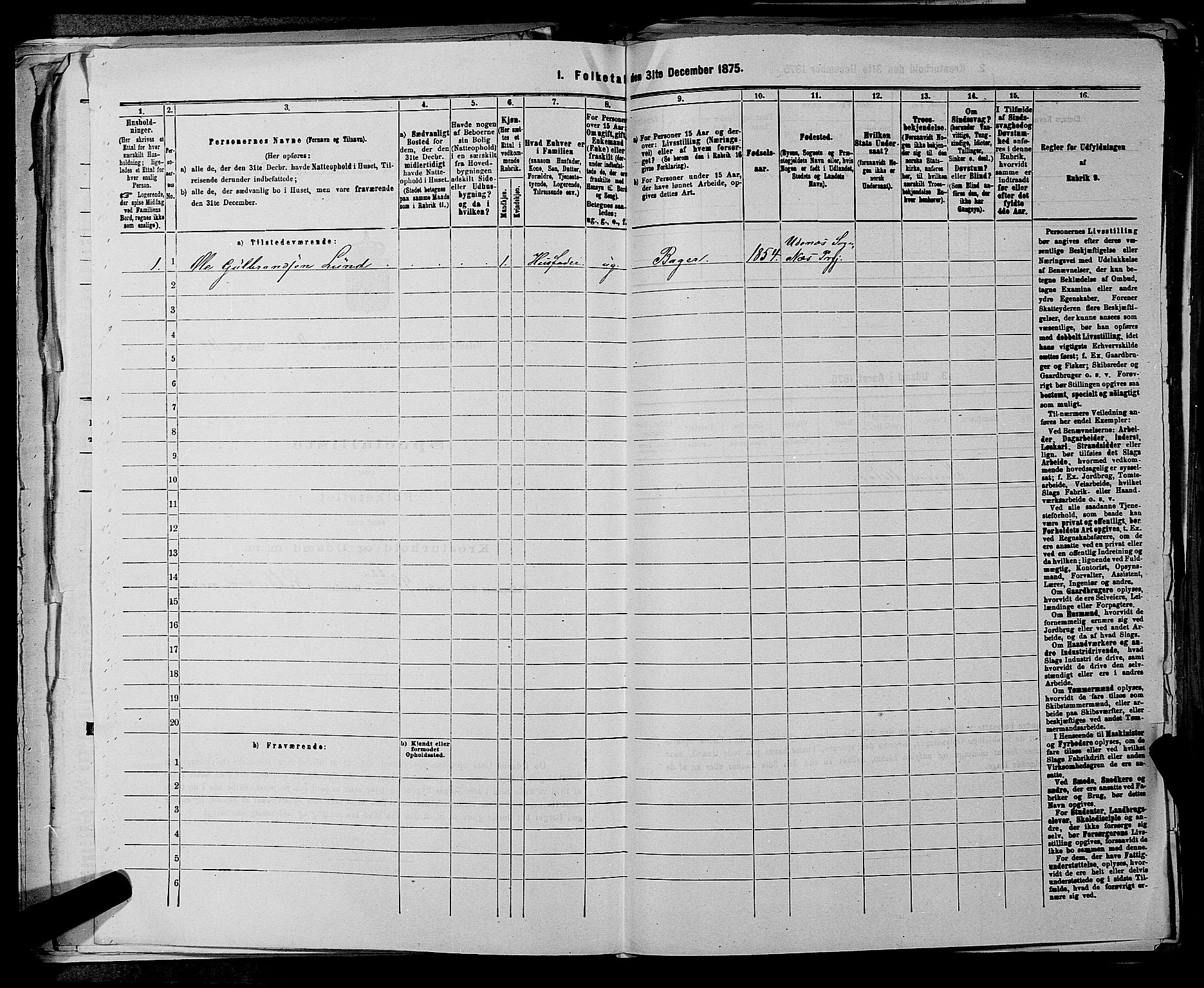 RA, Folketelling 1875 for 0221P Høland prestegjeld, 1875, s. 541