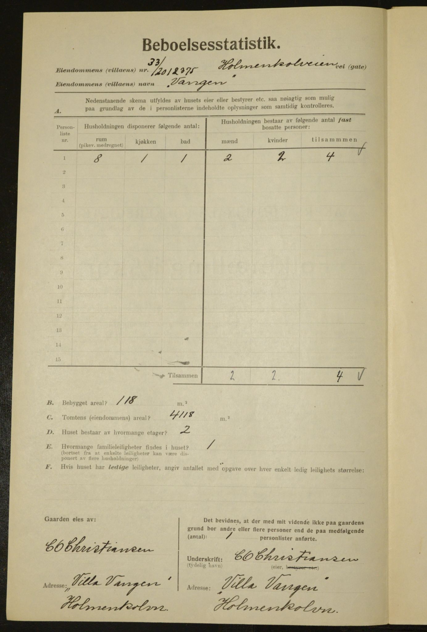 , Kommunal folketelling 1.12.1923 for Aker, 1923, s. 2964