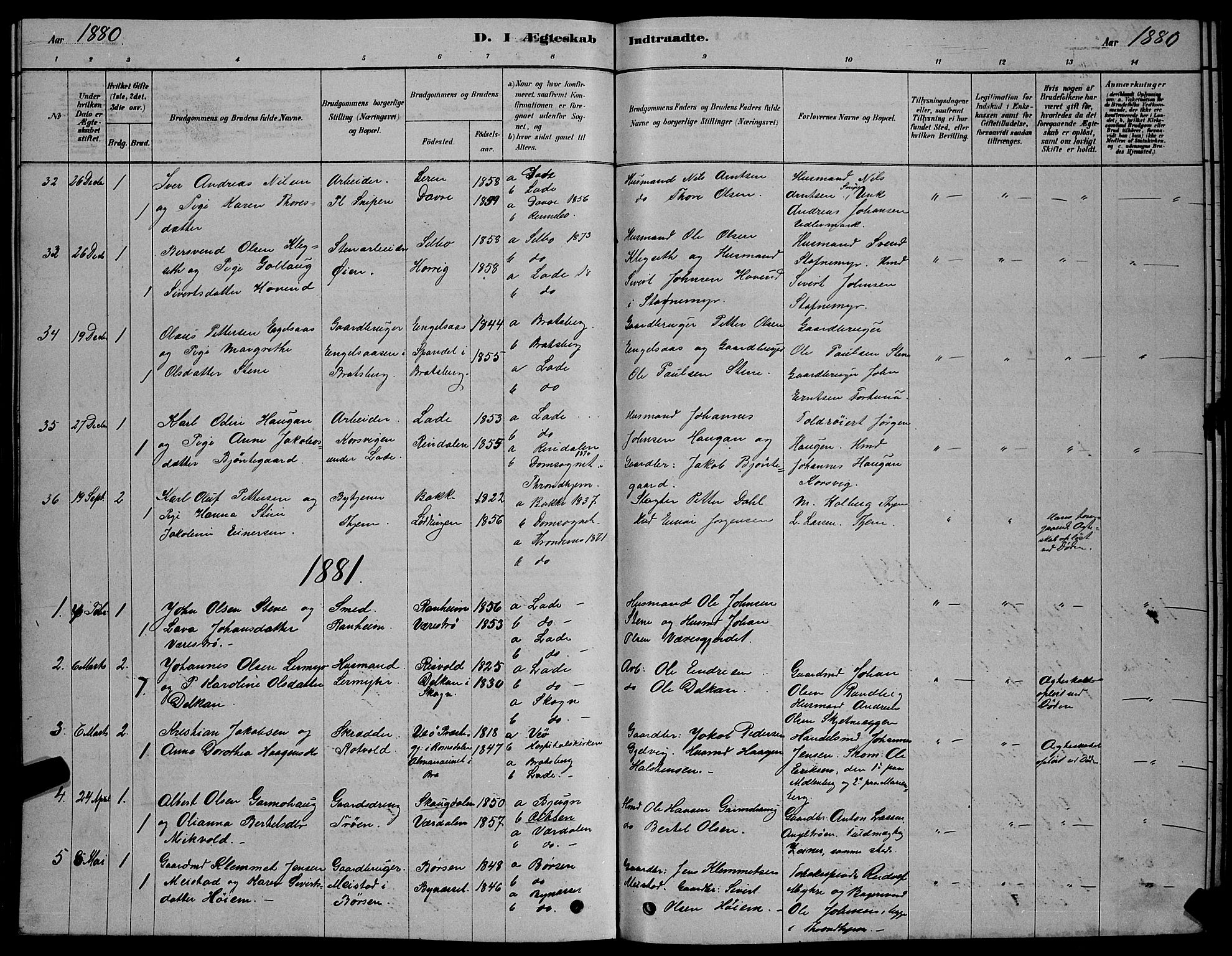 Ministerialprotokoller, klokkerbøker og fødselsregistre - Sør-Trøndelag, SAT/A-1456/606/L0312: Klokkerbok nr. 606C08, 1878-1894