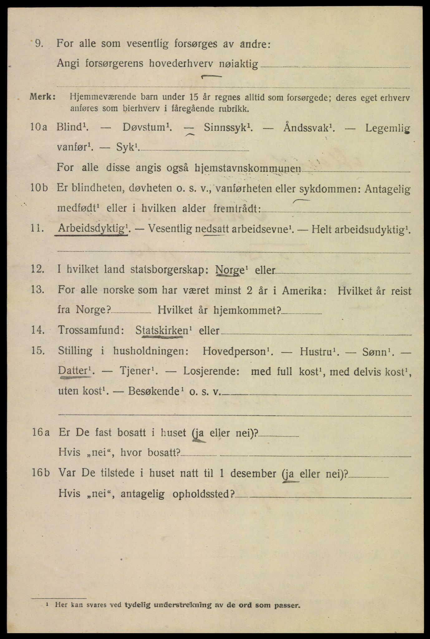 SAK, Folketelling 1920 for 1002 Mandal ladested, 1920, s. 4186