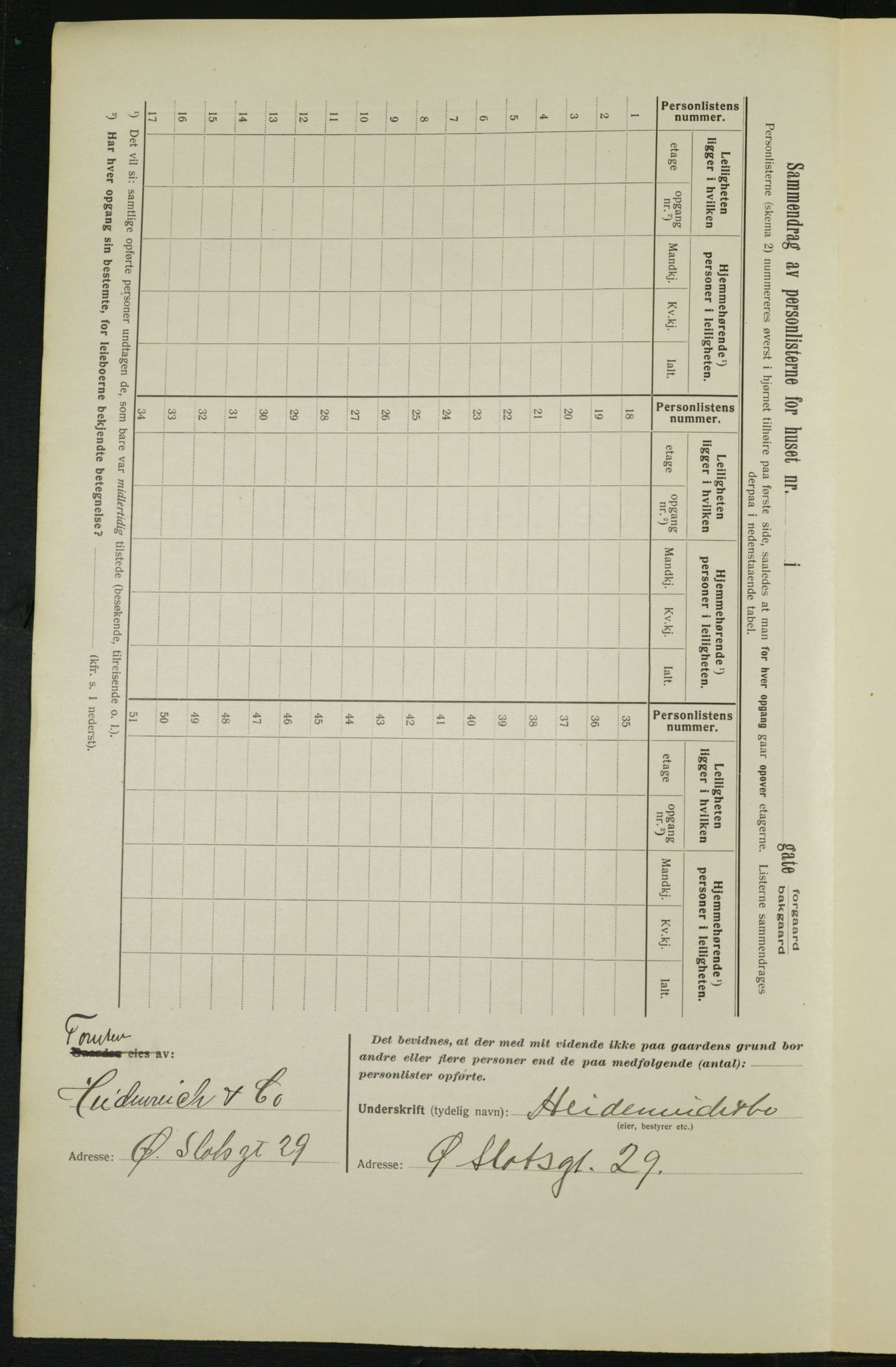 OBA, Kommunal folketelling 1.2.1913 for Kristiania, 1913, s. 129918