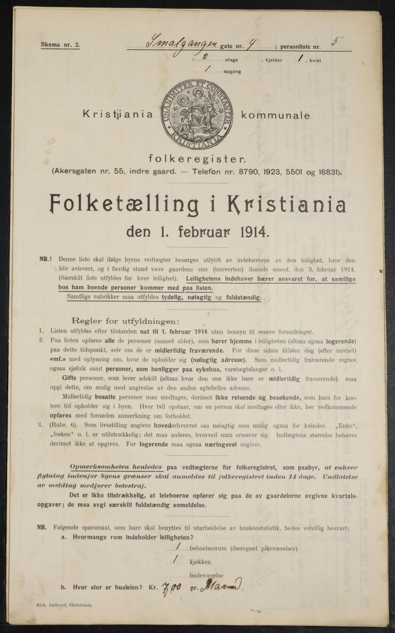 OBA, Kommunal folketelling 1.2.1914 for Kristiania, 1914, s. 96849