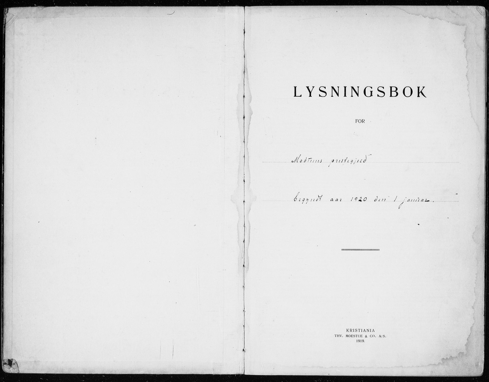 Modum kirkebøker, AV/SAKO-A-234/H/Ha/L0003: Lysningsprotokoll nr. I 3, 1920-1934