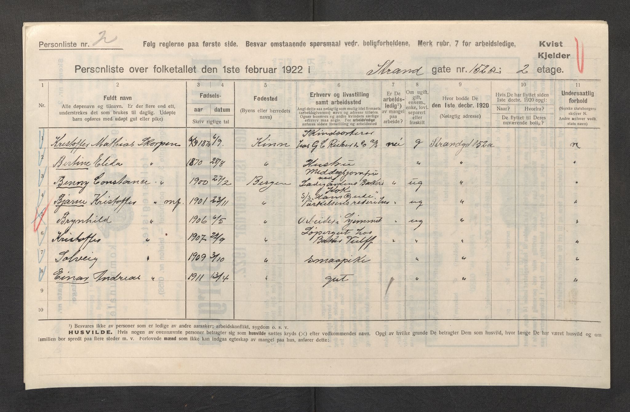 SAB, Kommunal folketelling 1922 for Bergen kjøpstad, 1922, s. 40646