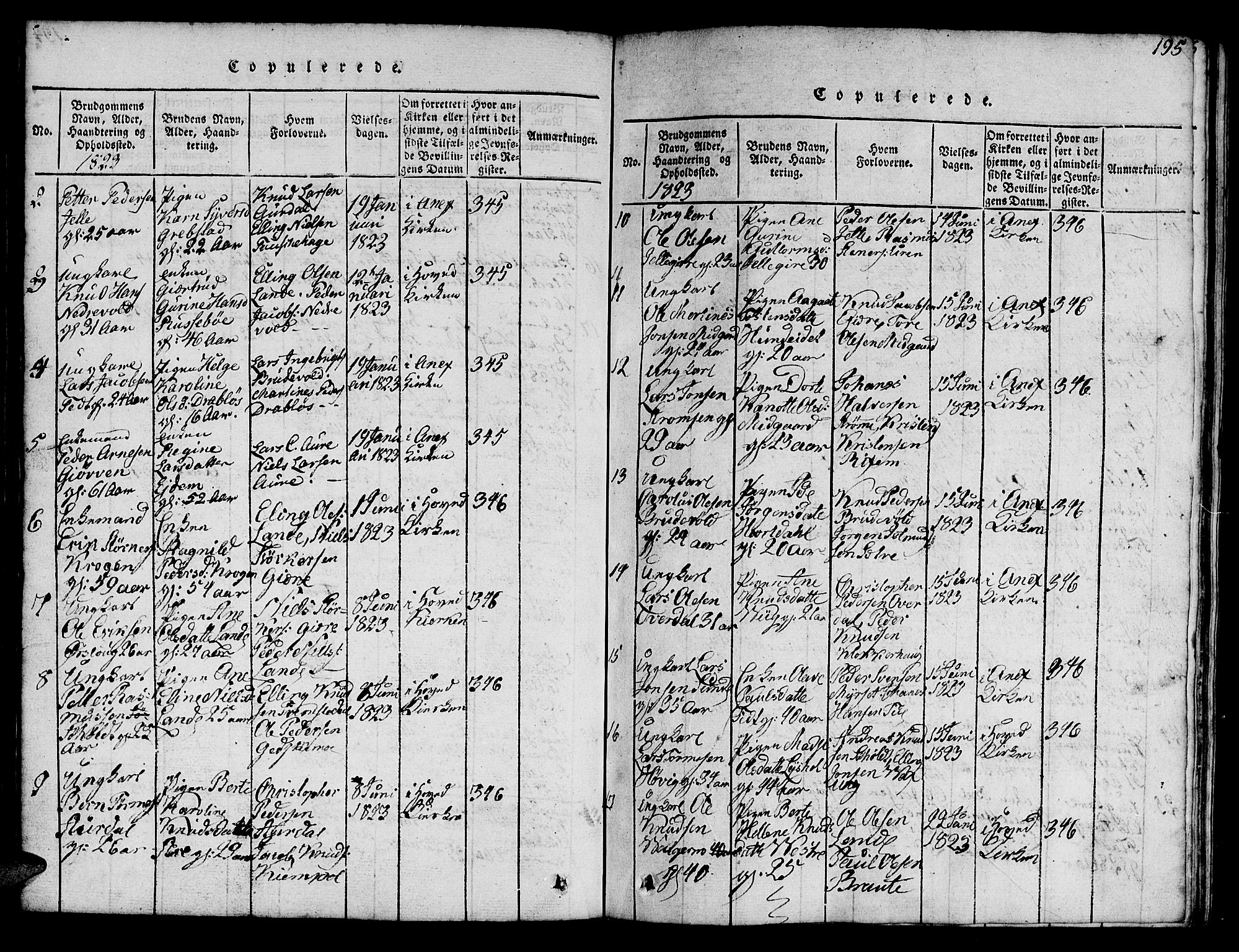 Ministerialprotokoller, klokkerbøker og fødselsregistre - Møre og Romsdal, AV/SAT-A-1454/522/L0322: Klokkerbok nr. 522C01, 1816-1830, s. 195