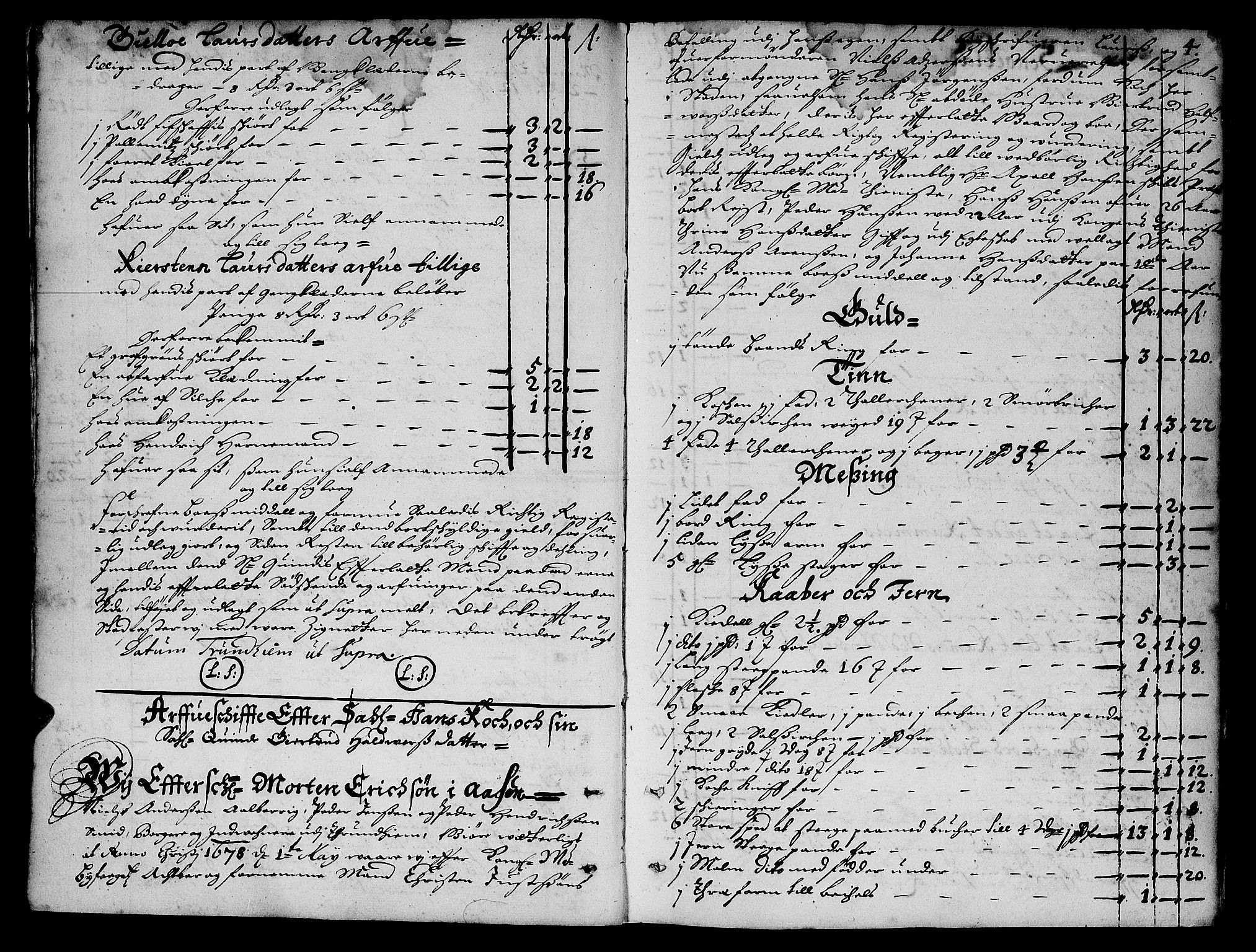 Trondheim byfogd, AV/SAT-A-0003/1/3/3A/L0001: Skifteprotokoll - gml.nr.1. (m/ register), 1678-1686, s. 3b-4a