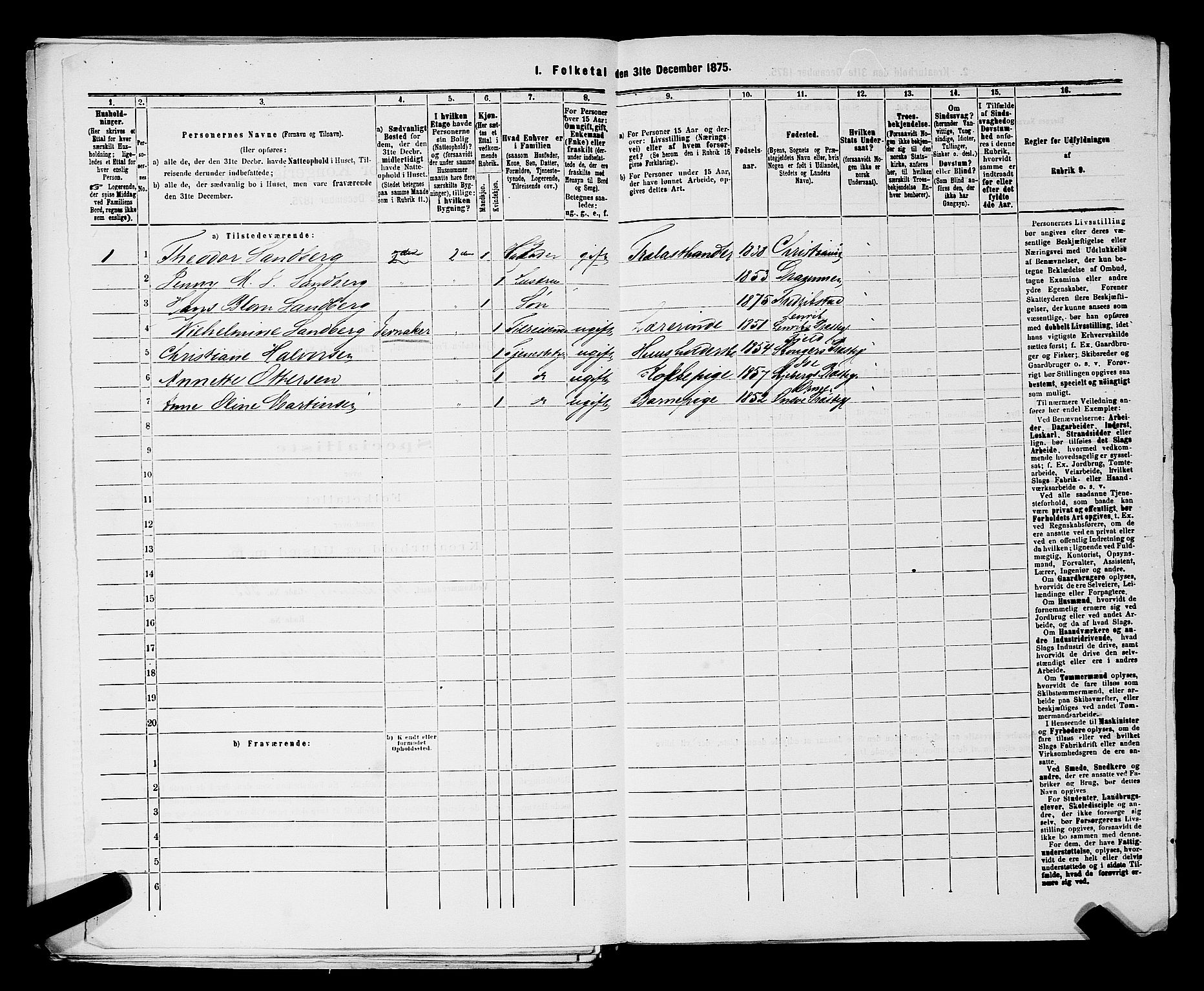 RA, Folketelling 1875 for 0103B Fredrikstad prestegjeld, Fredrikstad kjøpstad, 1875, s. 1142