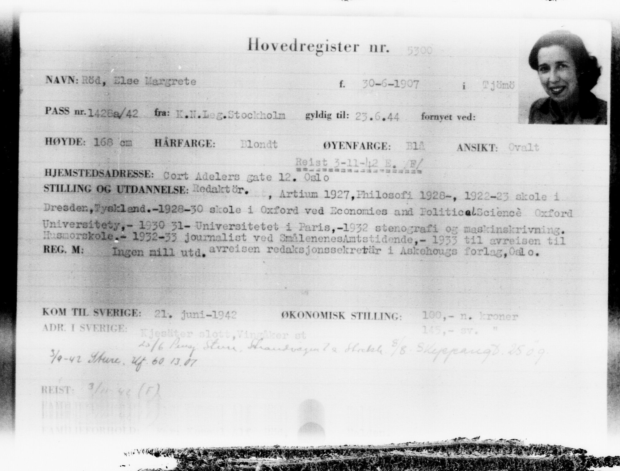 Utenriksstasjonene, Legasjonen i Stockholm, Flyktningkontoret, AV/RA-S-6753/V/Va/L0004: Kjesäterkartoteket, flyktninger med registreringsnr. 3496-6610, 1940-1945, s. 2079