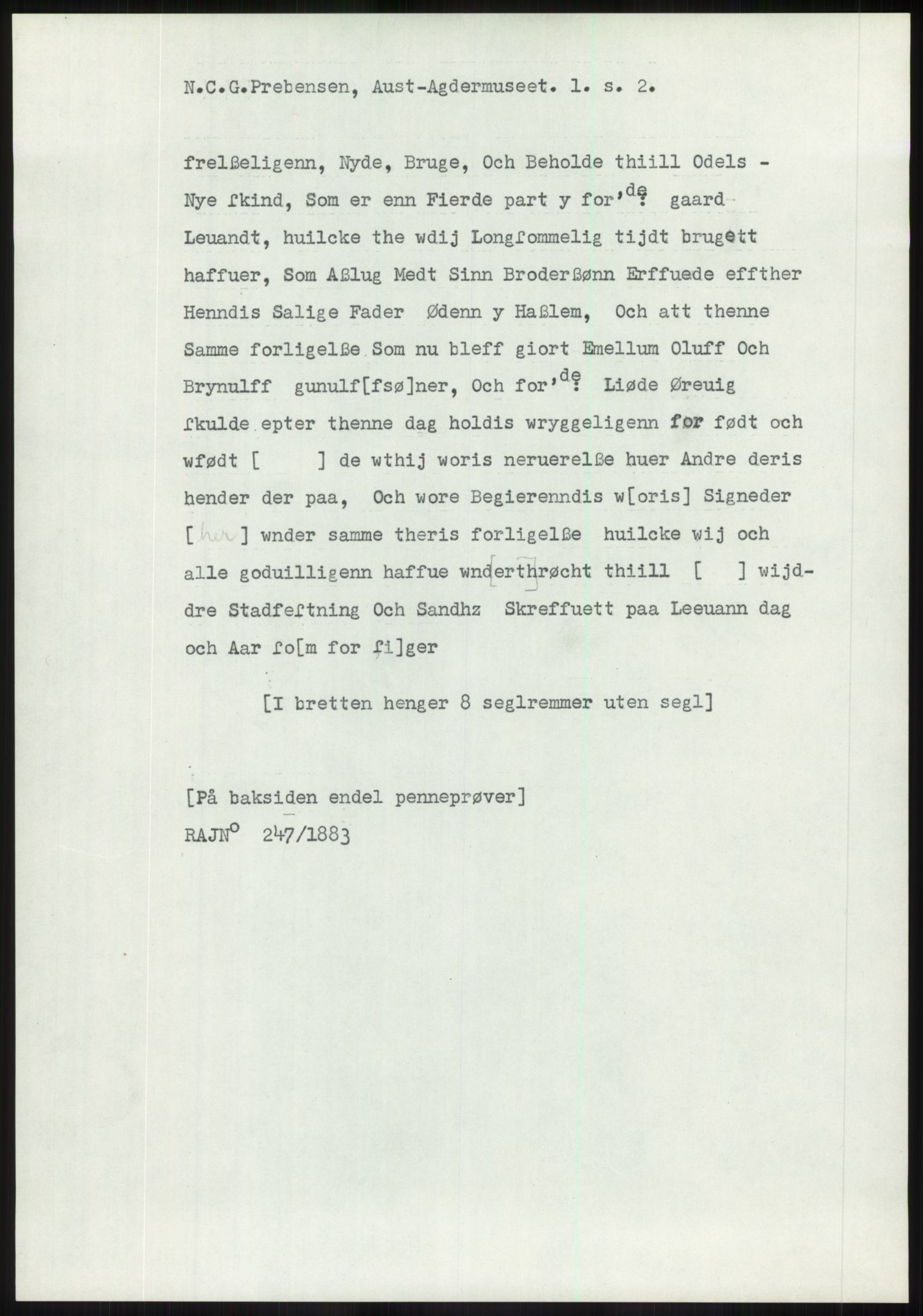 Samlinger til kildeutgivelse, Diplomavskriftsamlingen, RA/EA-4053/H/Ha, s. 60